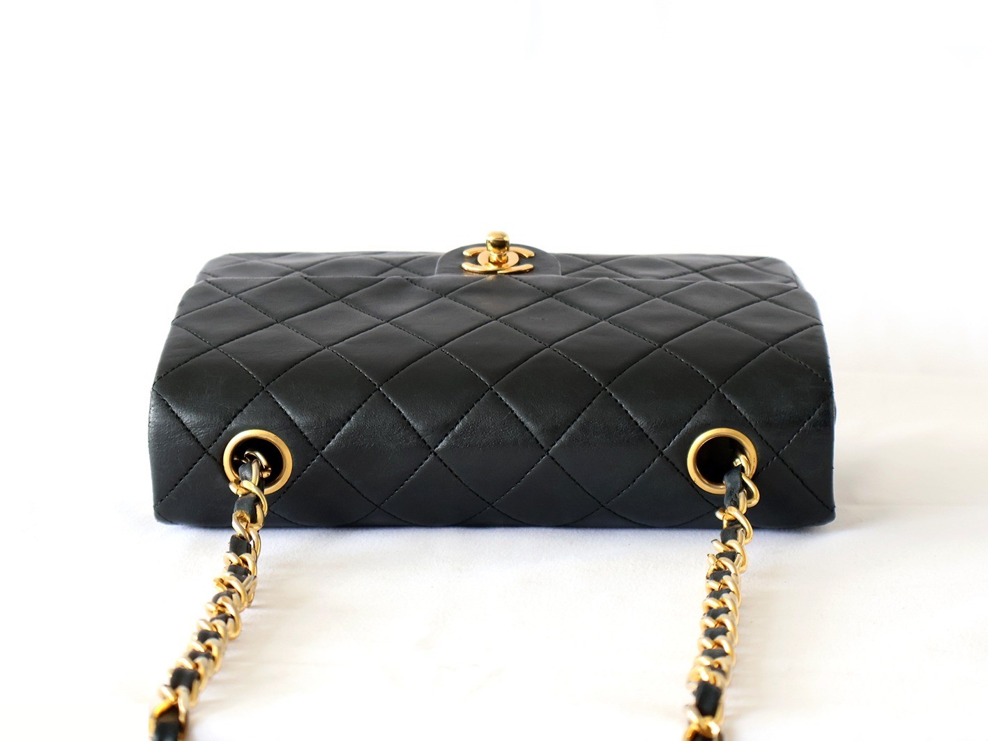 Mini Matelassé 20 Lambskin Chain Shoulder Bag, Black — view 8
