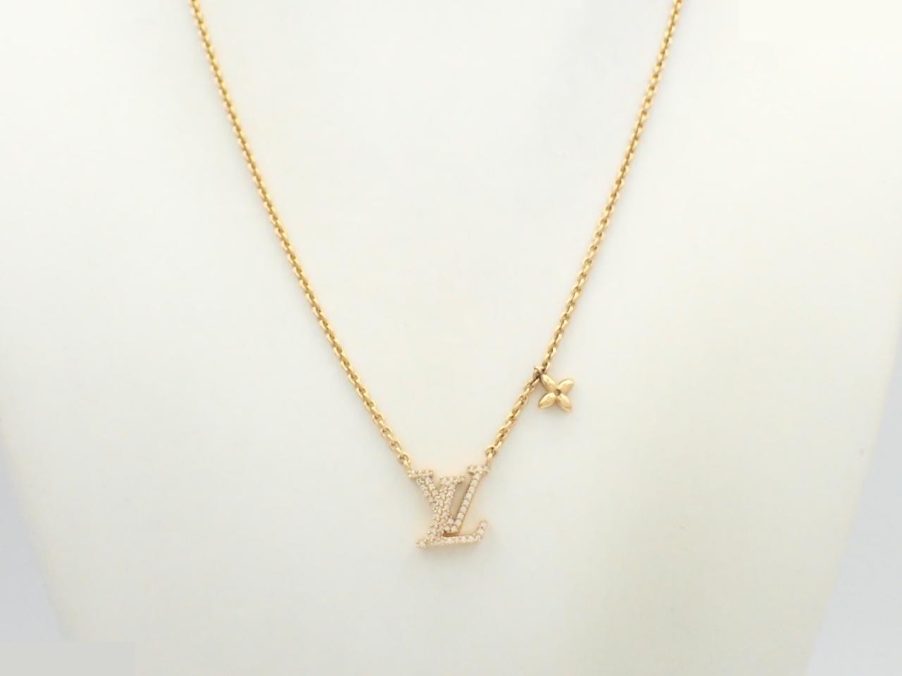 LV Iconic Necklace, Rhinestone, Gold, Chain approx. 47cm — view 3