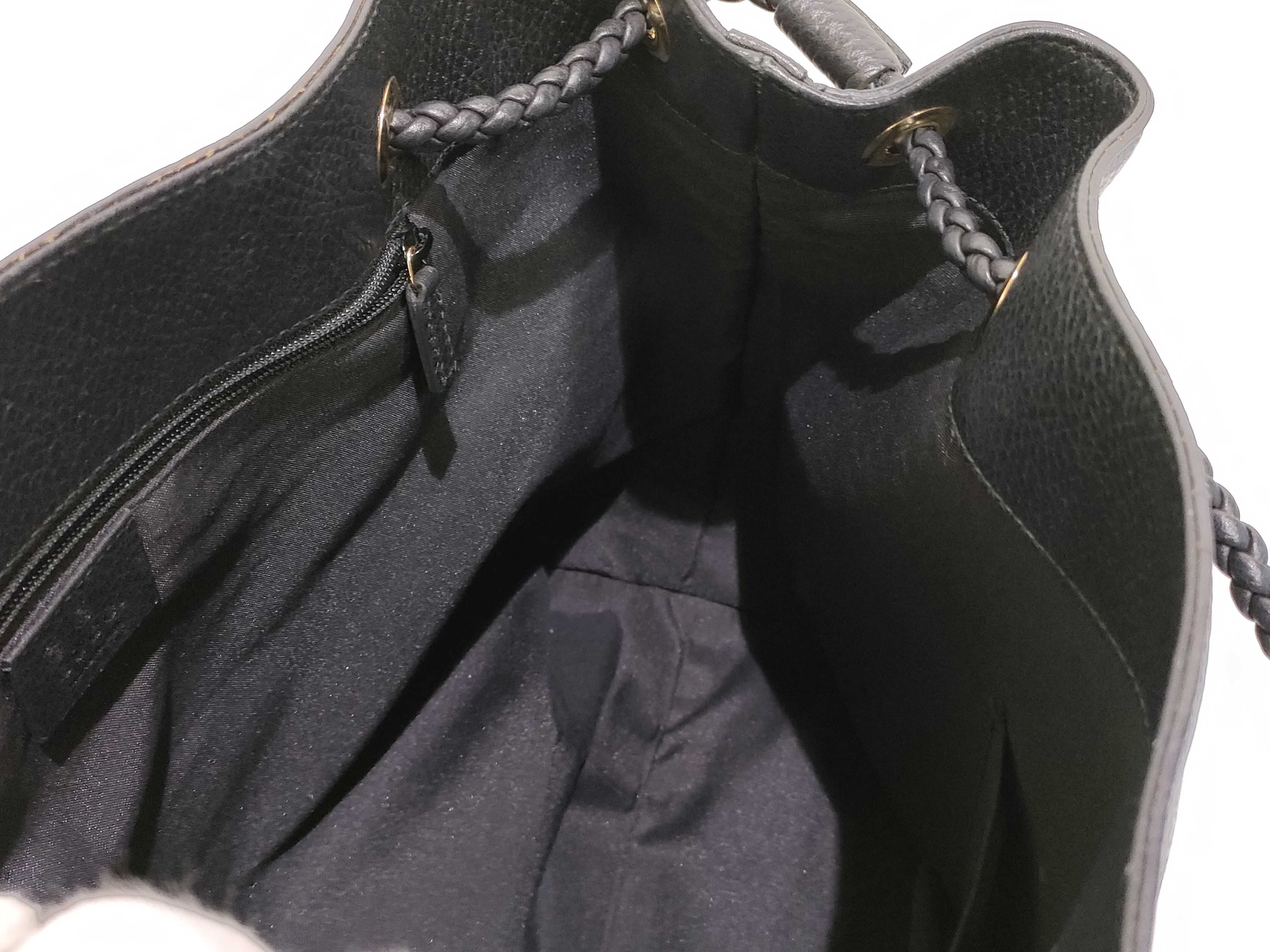 PH- Puffed Tote Bag Black Leather Tote Bag — view 11