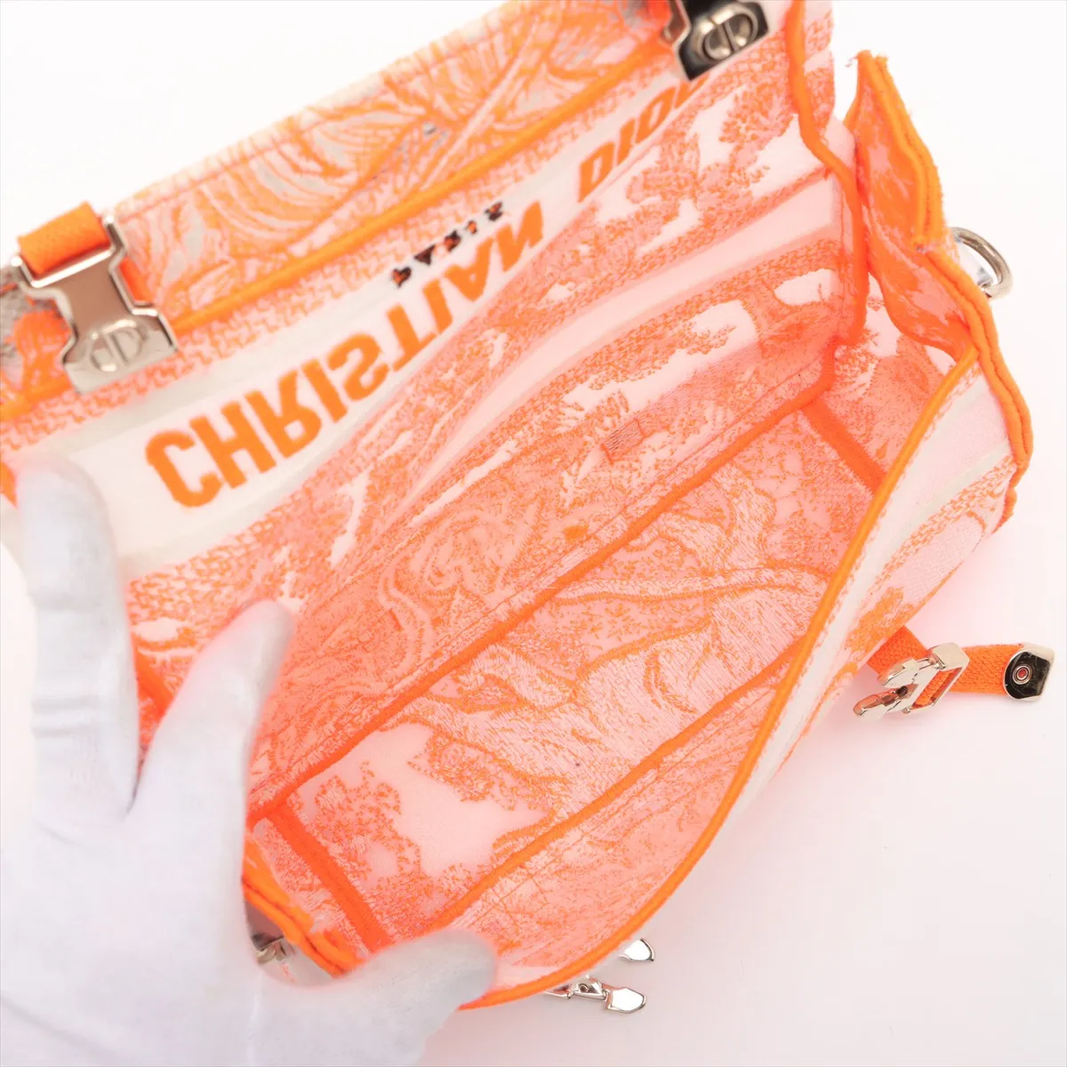Diorcamp Canvas x Mesh Shoulder Bag Orange — view 6