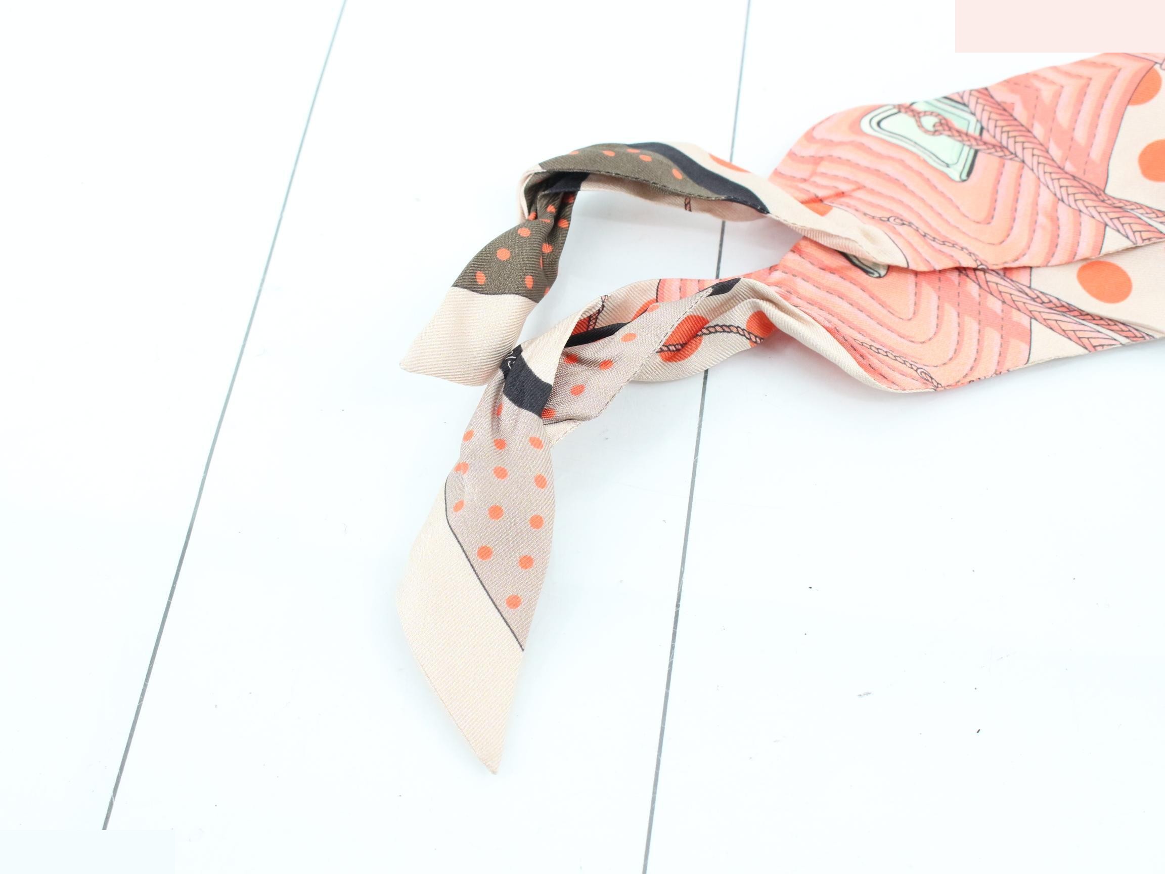 Twilly, pink, beige, silk — view 3