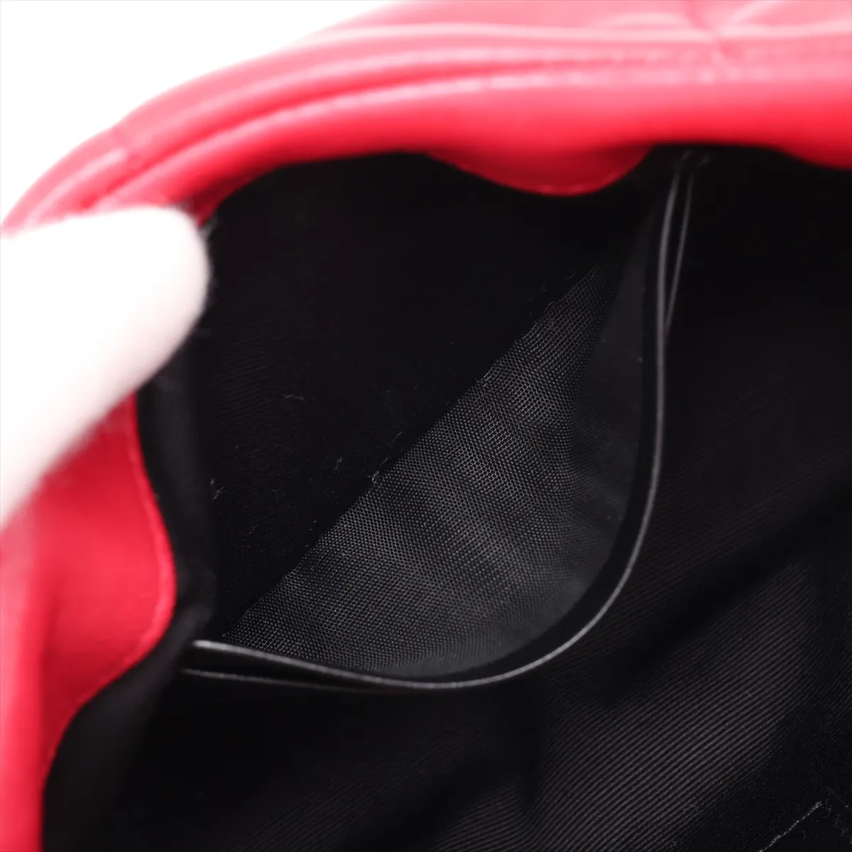 Puffer Leather Chain Shoulder Bag, Red, 759337 — view 8
