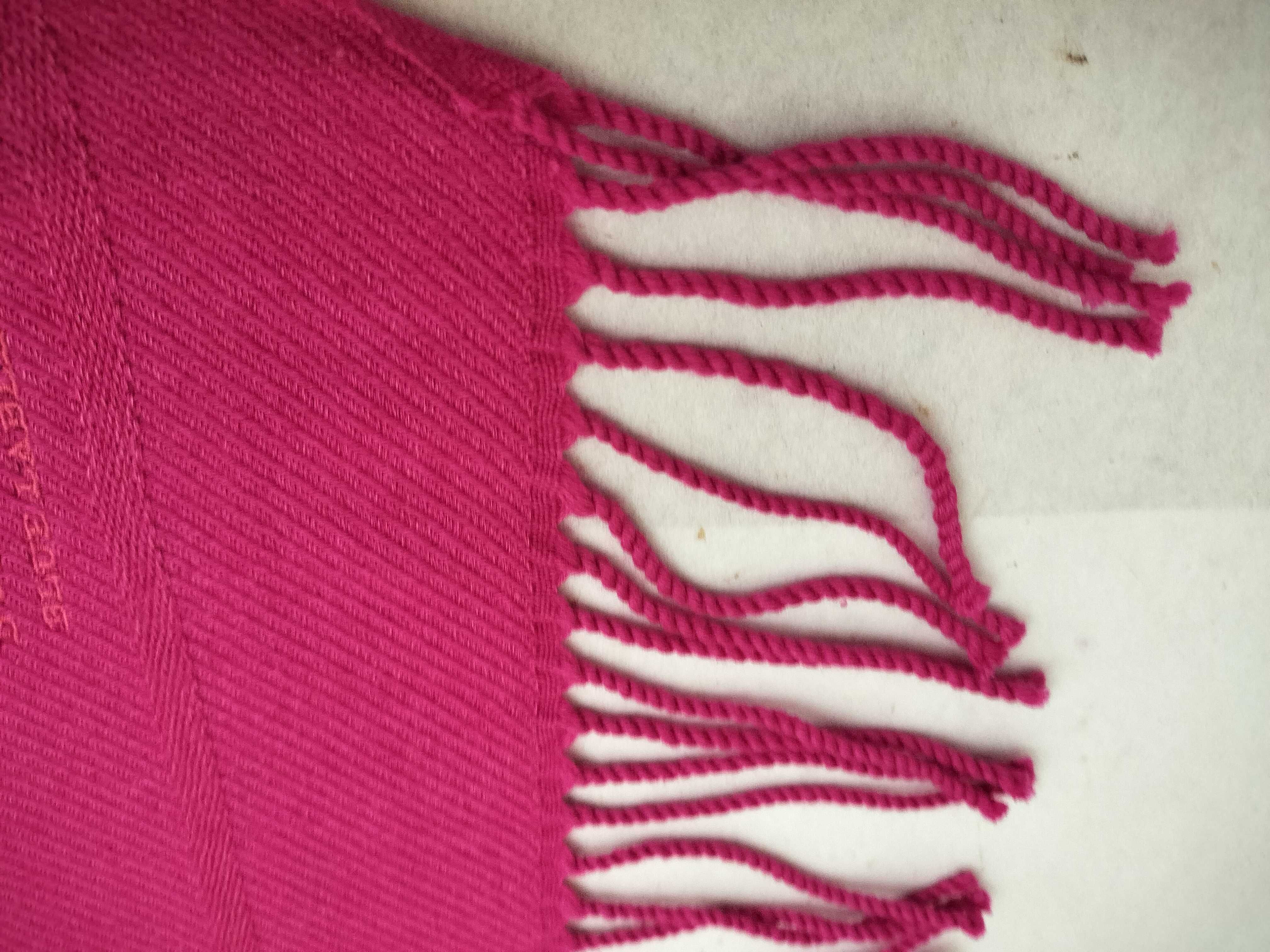 Blue Label Fringe Scarf, Horse Logo, Wool x Silk x Cashmere, Fuchsia Pink, with Box and Tags, Other Accessories — view 6
