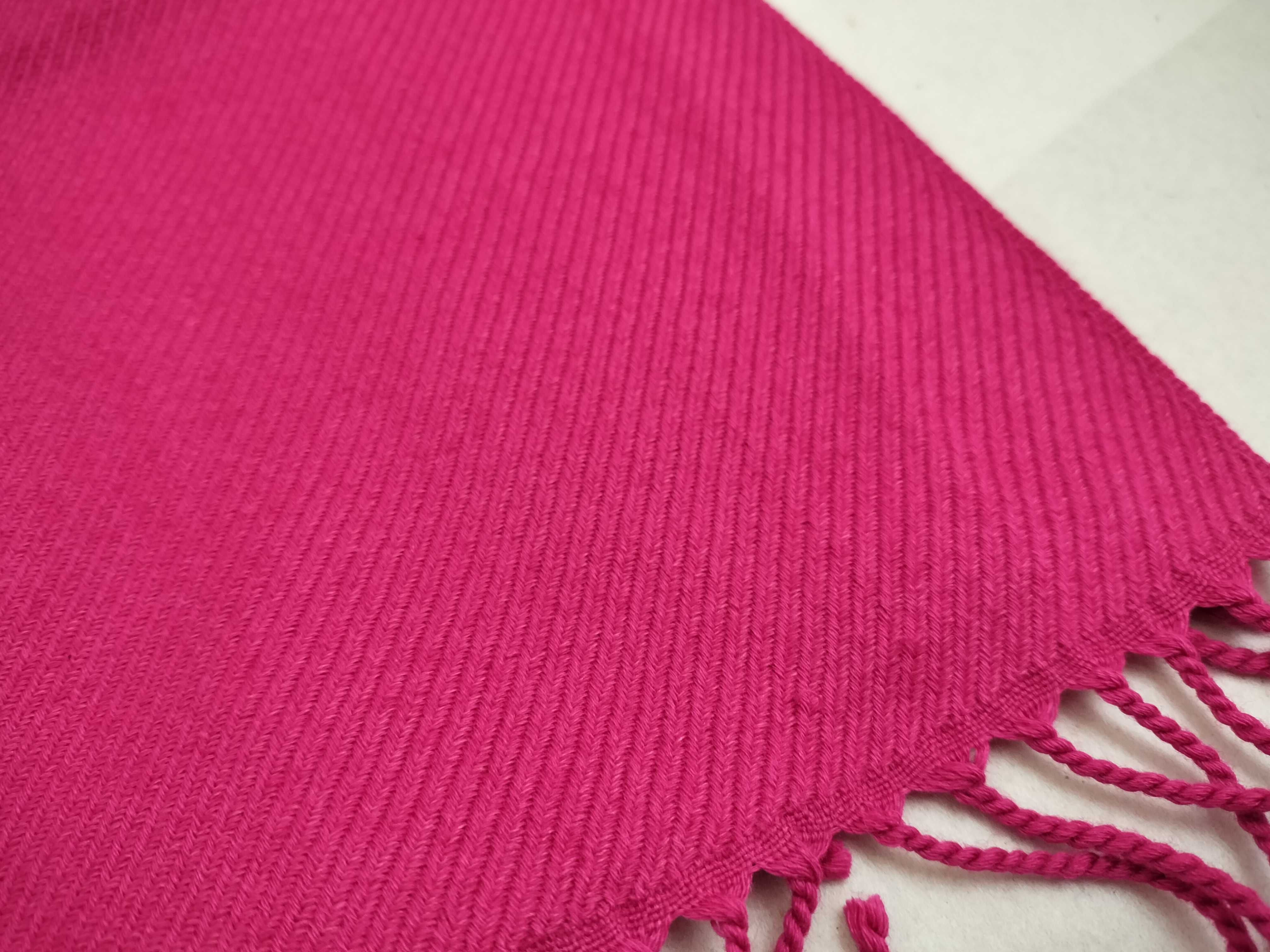 Blue Label Fringe Scarf, Horse Logo, Wool x Silk x Cashmere, Fuchsia Pink, with Box and Tags, Other Accessories — view 9
