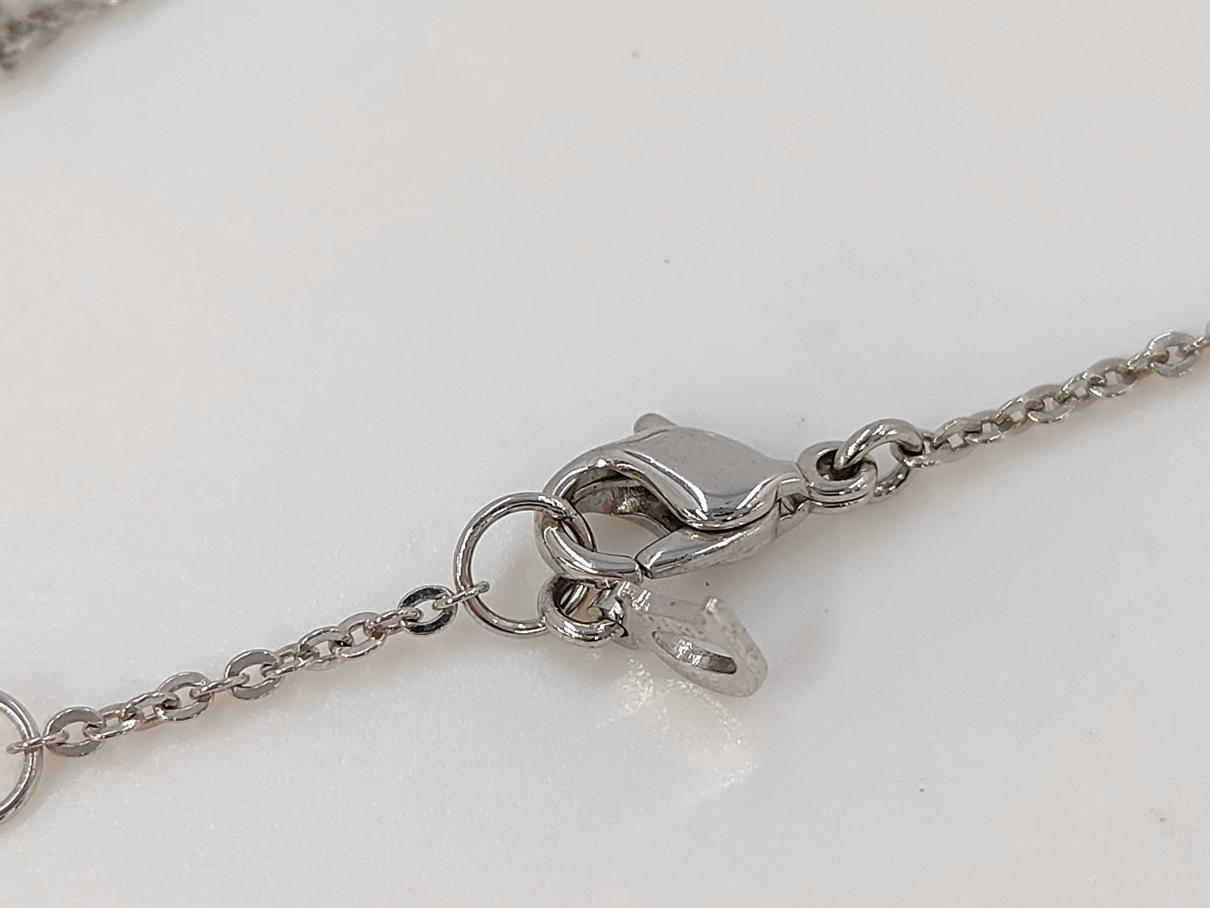 Logo Apple Stone Silver Necklace — view 4