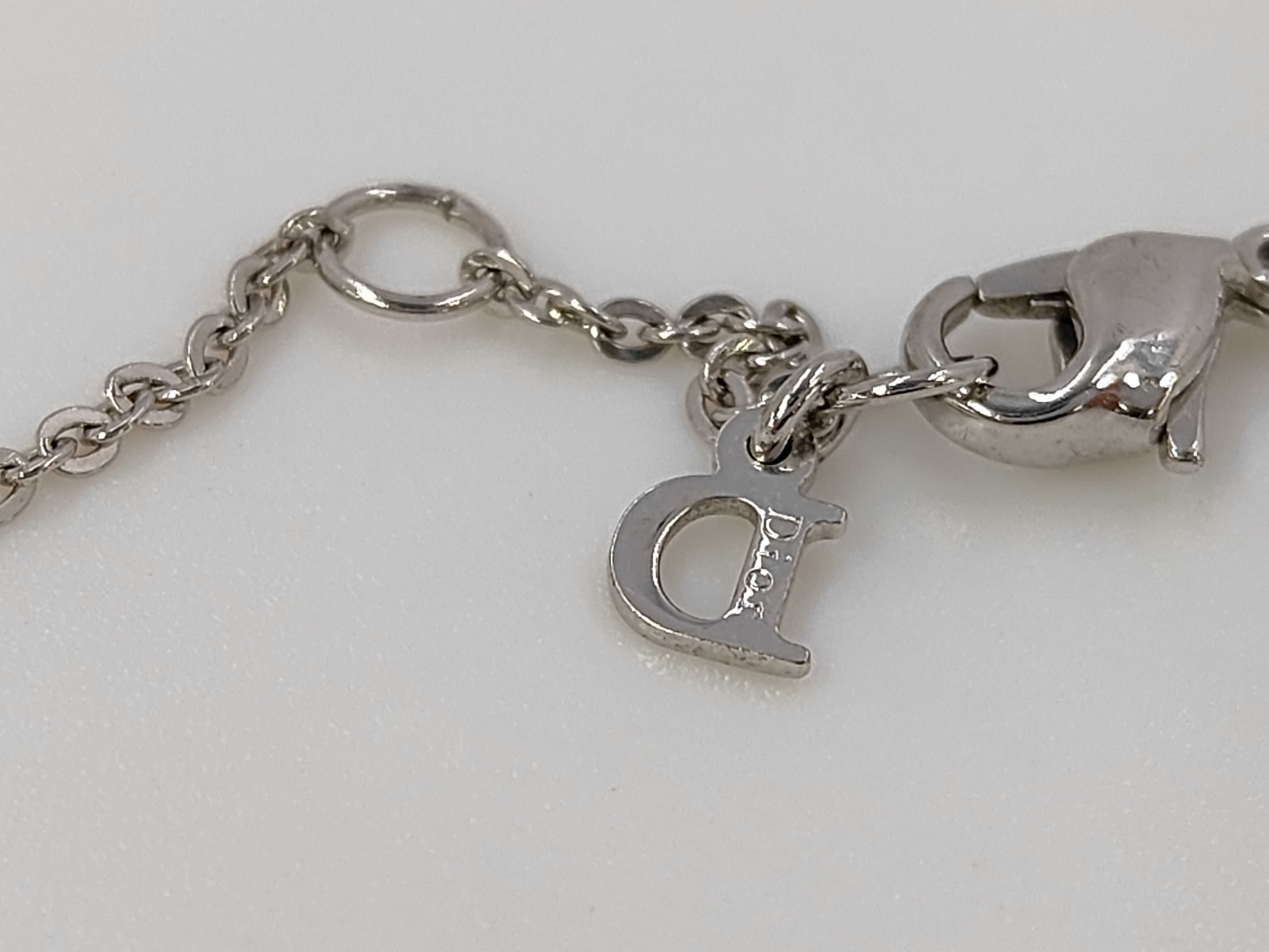 Logo Apple Stone Silver Necklace — view 5
