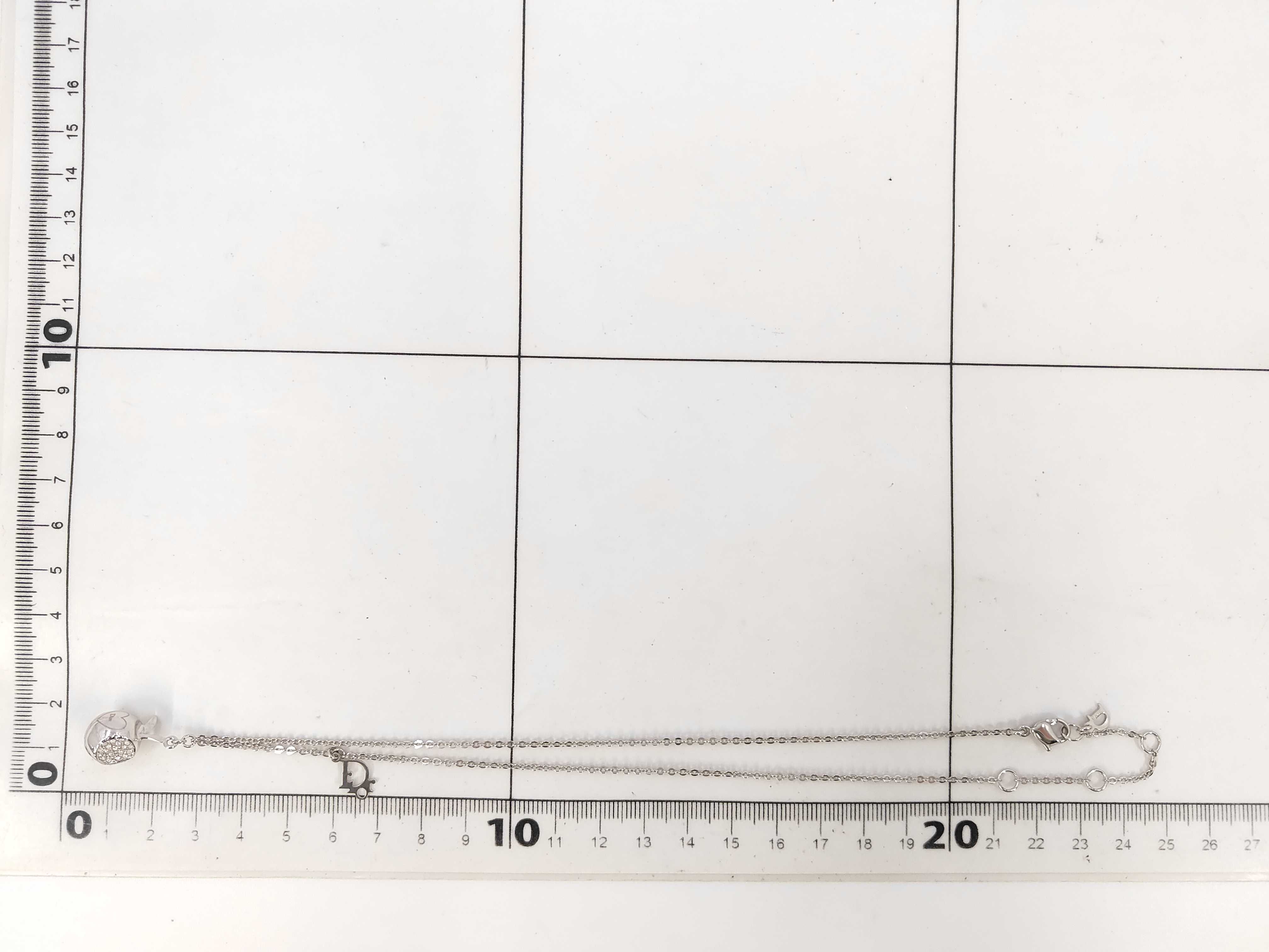 Logo Apple Stone Silver Necklace — view 6
