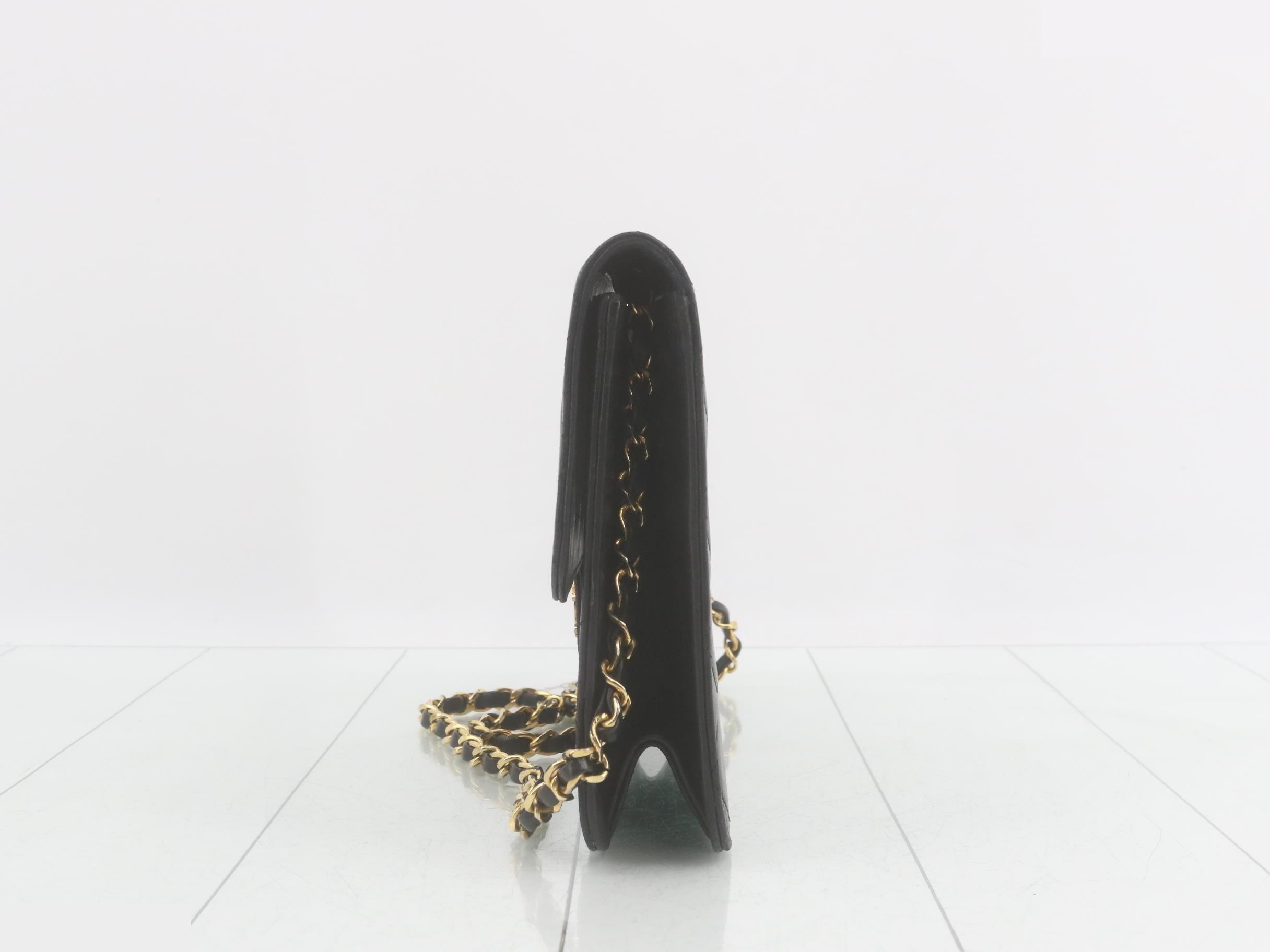 Leather Coco Mark Push-Lock Chain Shoulder Bag — view 3