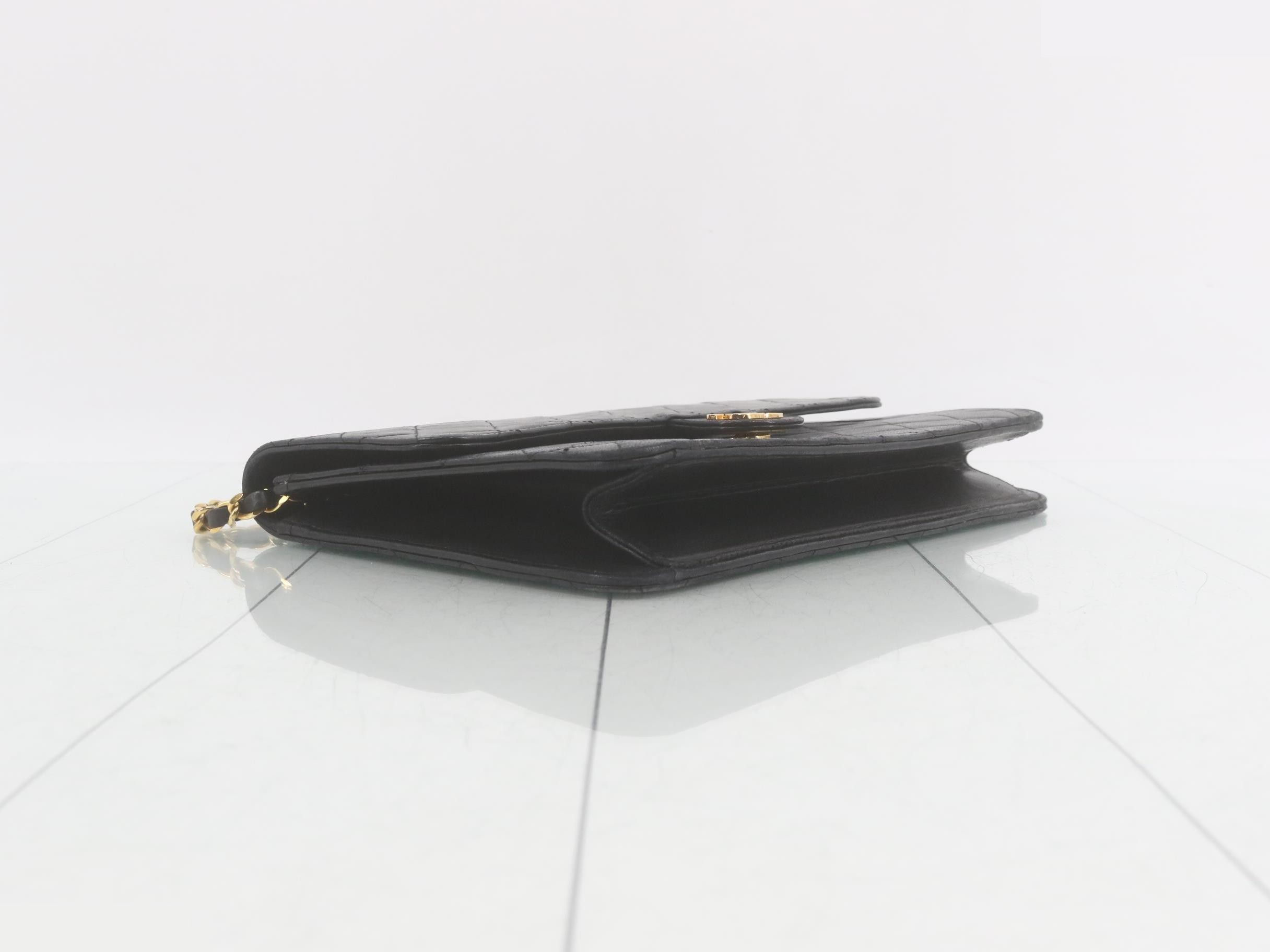 Leather Coco Mark Push-Lock Chain Shoulder Bag — view 5