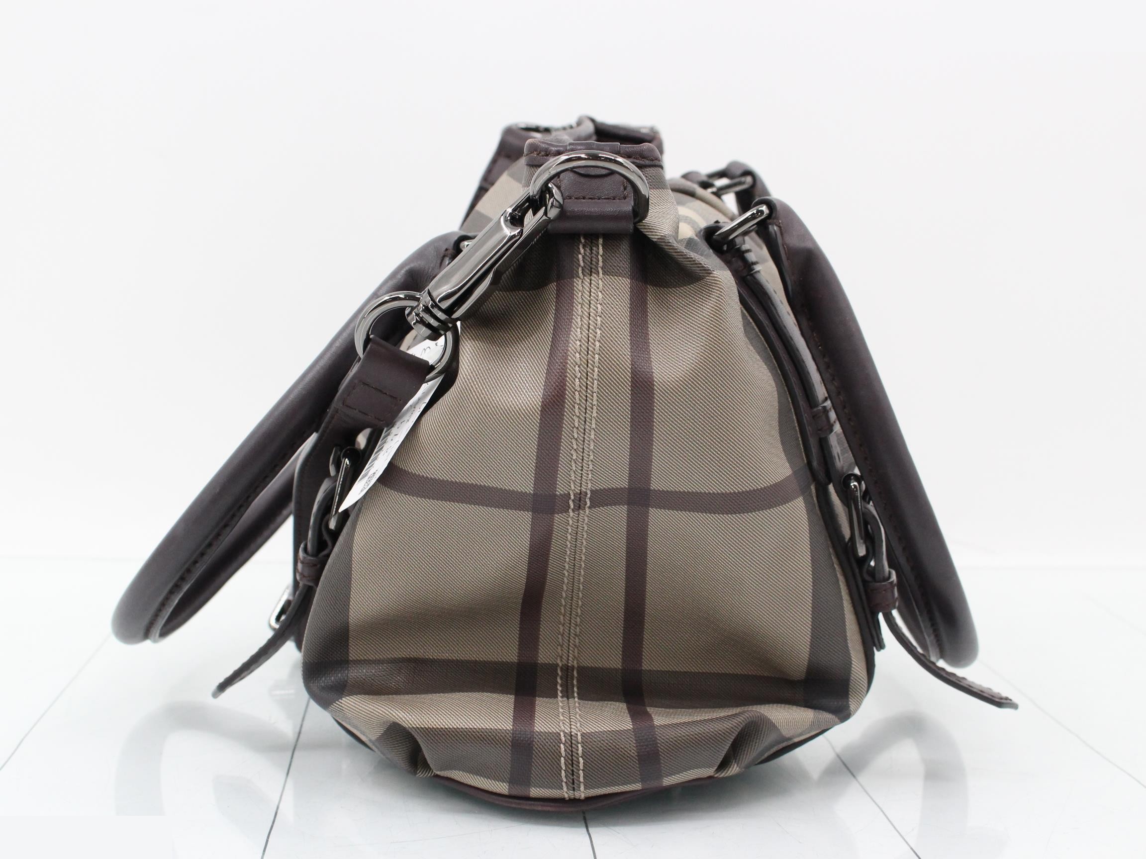 2WAY handbag PVC canvas check with strap W31H25D12 — view 3