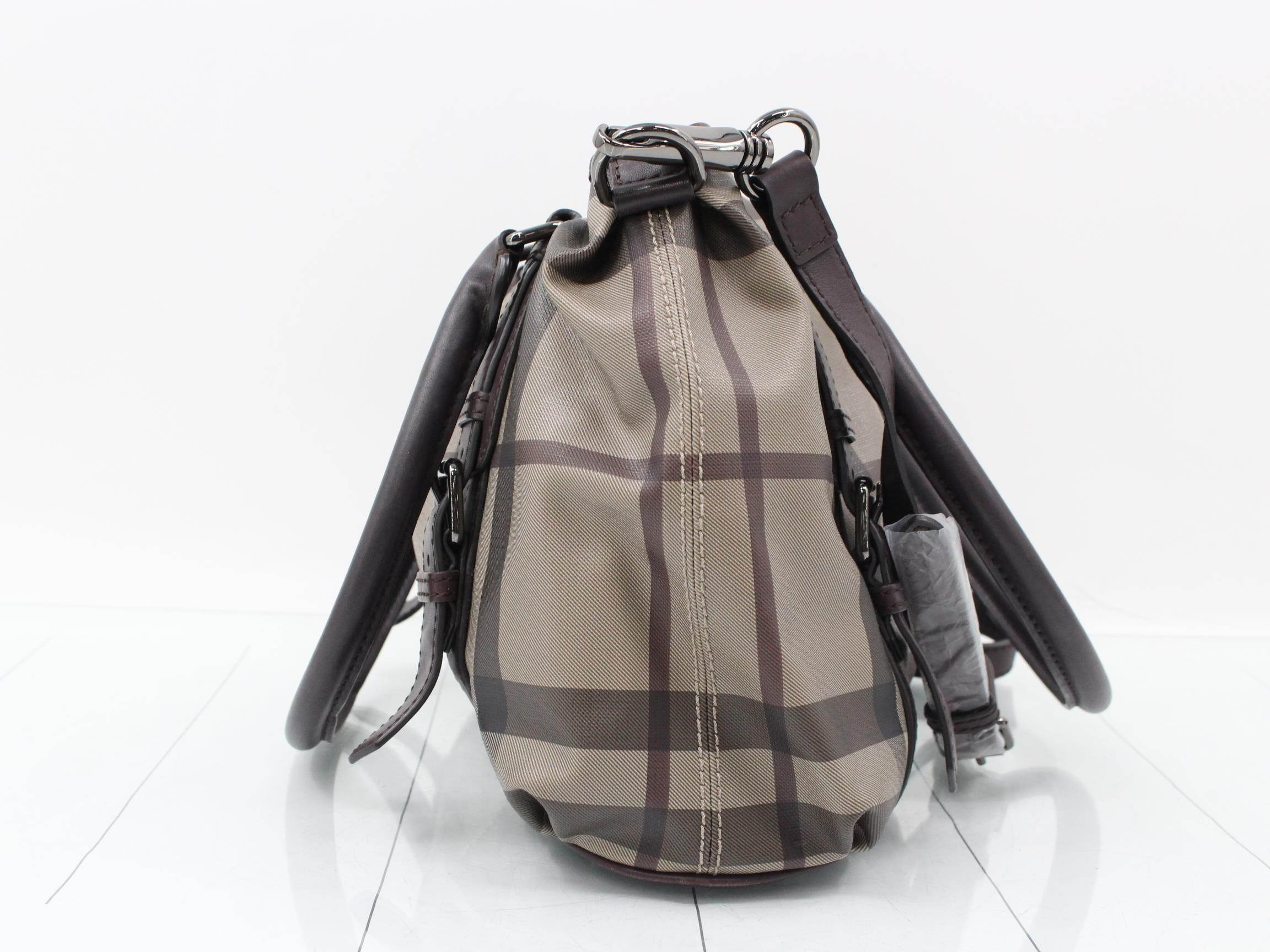 2WAY handbag PVC canvas check with strap W31H25D12 — view 4