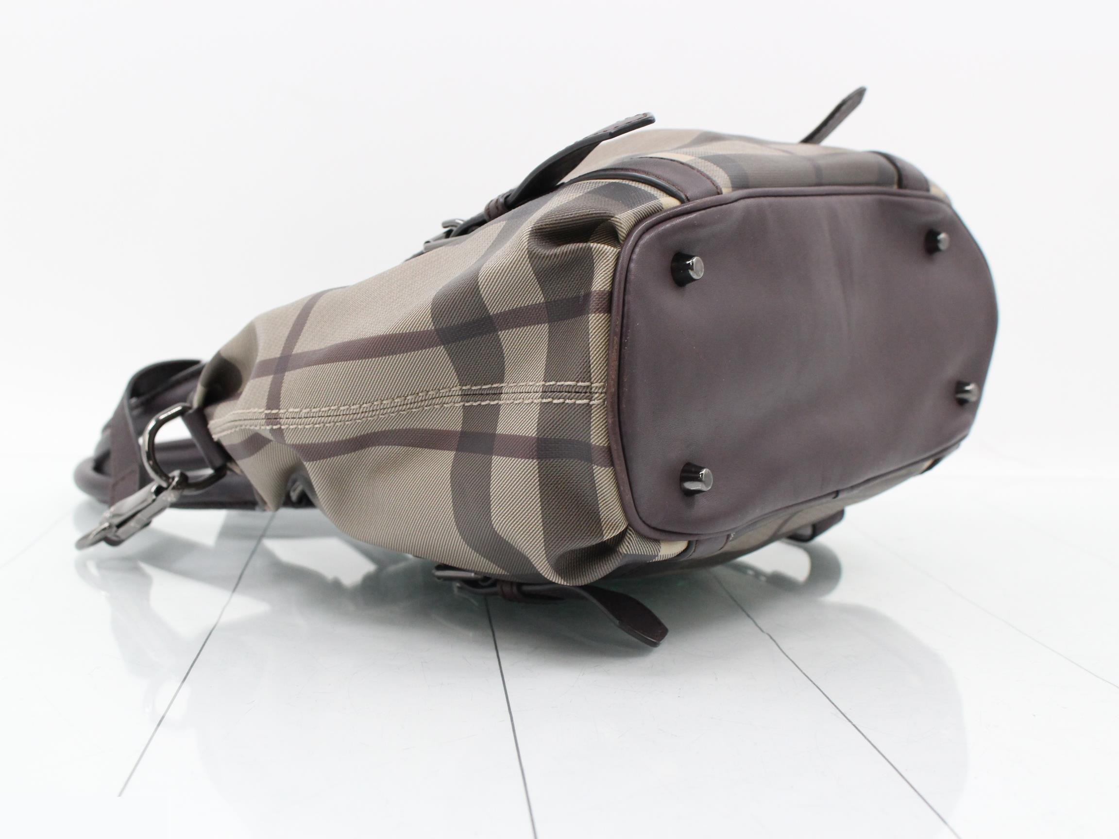 2WAY handbag PVC canvas check with strap W31H25D12 — view 5