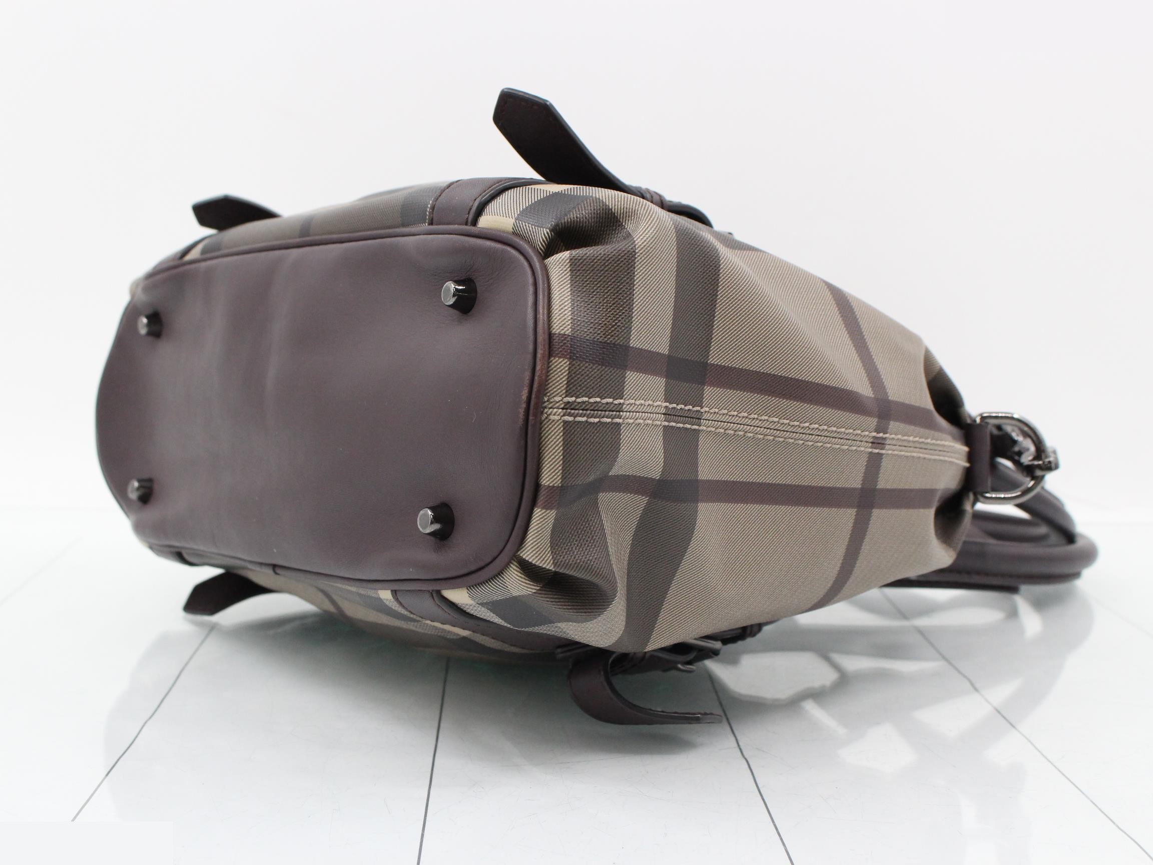 2WAY handbag PVC canvas check with strap W31H25D12 — view 6