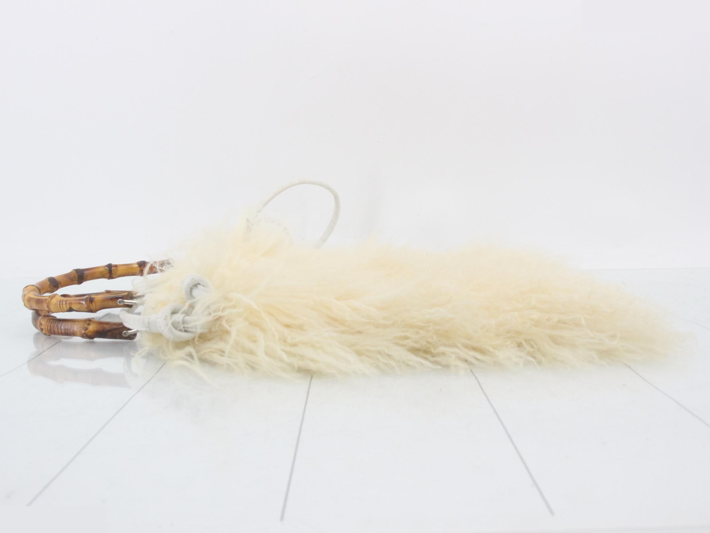 Fur and bamboo 2-way shoulder bag — view 4