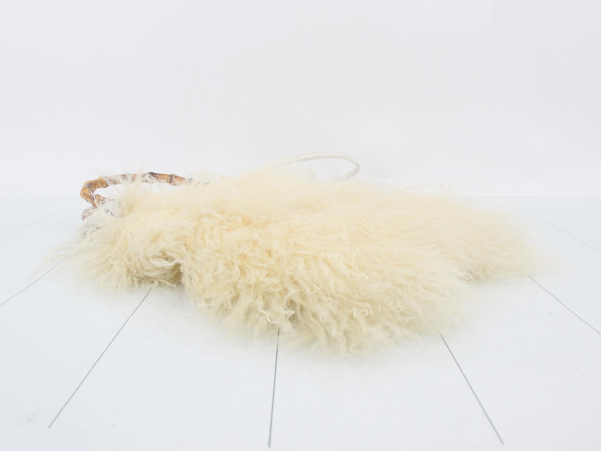 Fur and bamboo 2-way shoulder bag — view 5