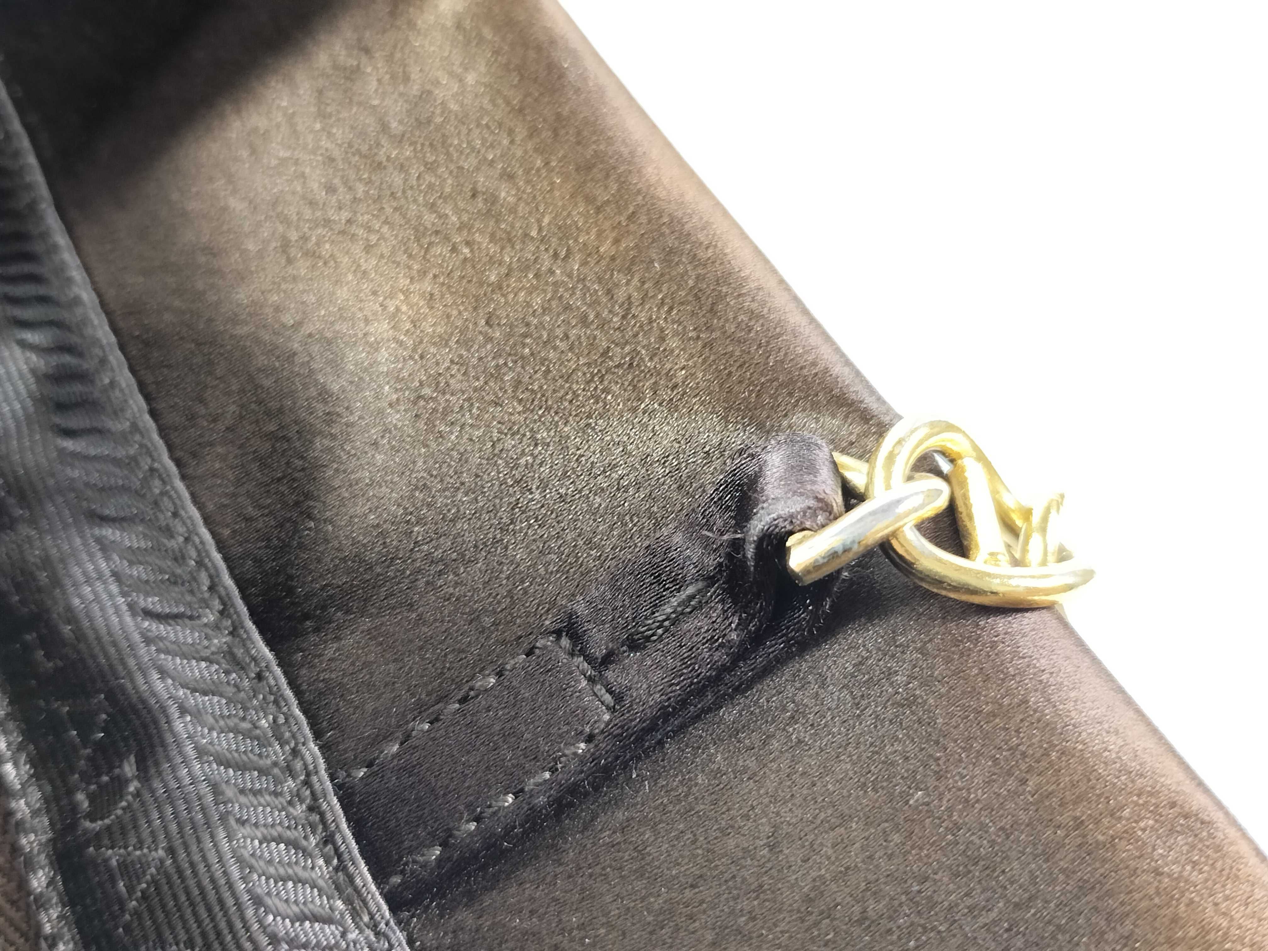 Satin Triangle Logo Gold Chain Dark Brown Tote Bag Shoulder Bag Tote Bag — view 11