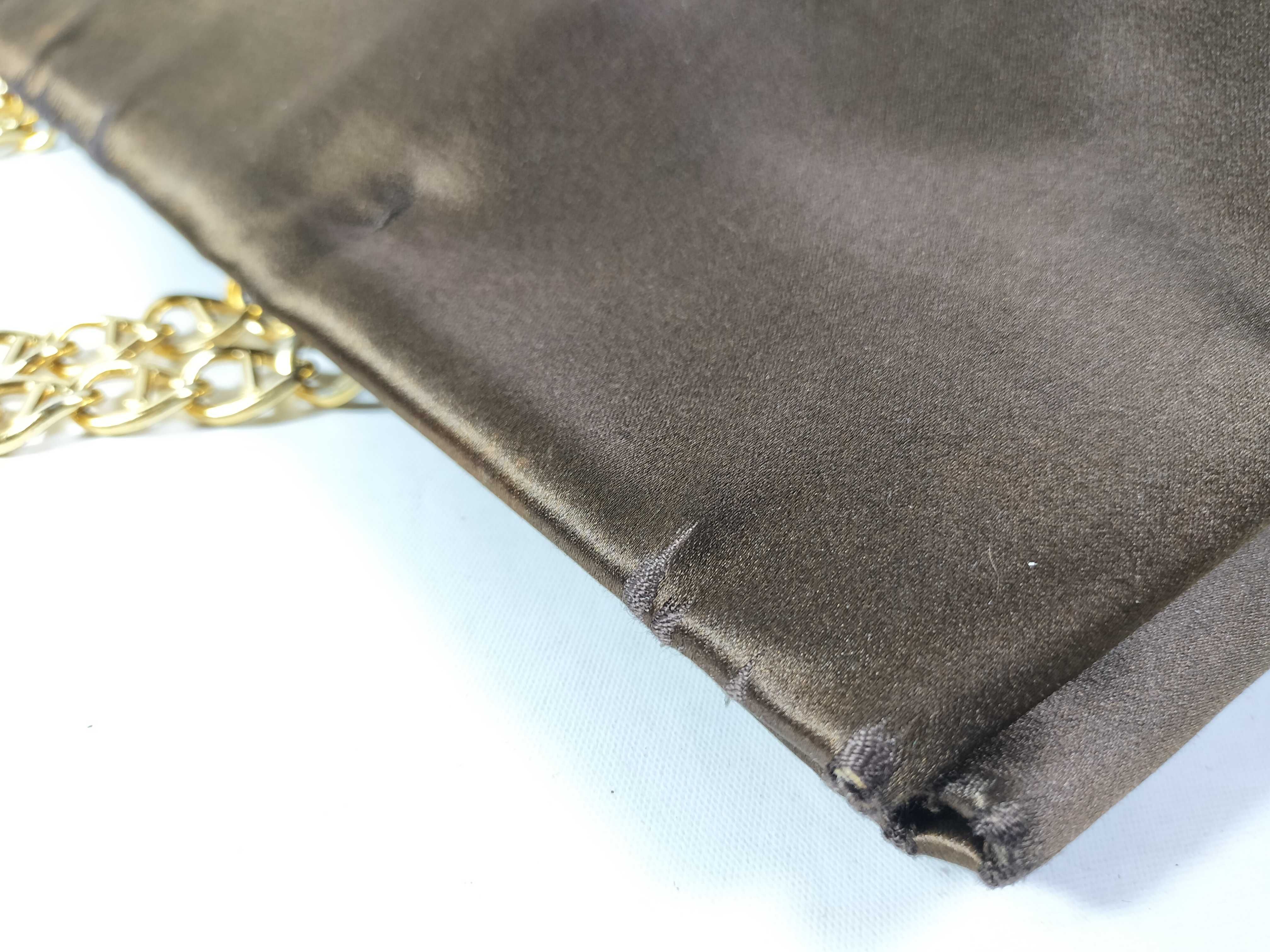 Satin Triangle Logo Gold Chain Dark Brown Tote Bag Shoulder Bag Tote Bag — view 7