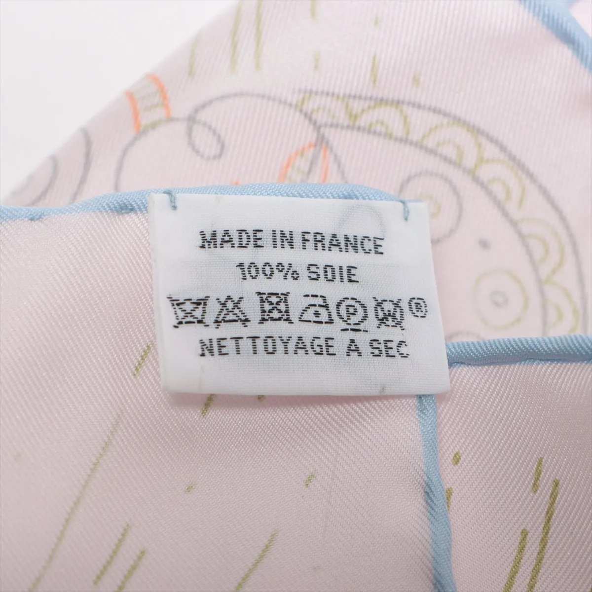 Carre 90 PLEASE HOLD THE LINE scarf, silk, pink. Shows signs of wear, — view 7