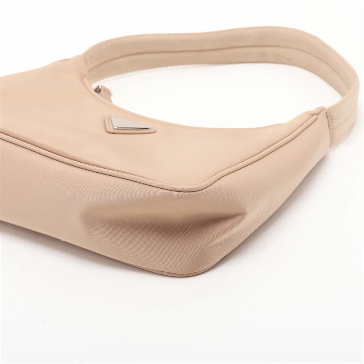 Tessuto Nylon x Leather Handbag, Beige — view 3