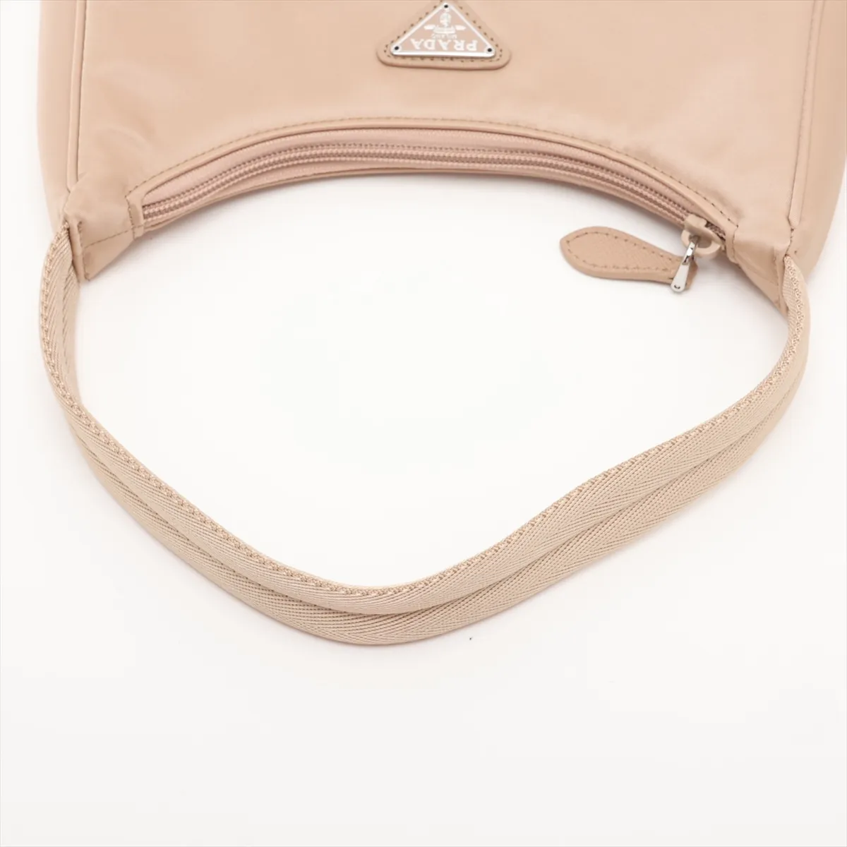 Tessuto Nylon x Leather Handbag, Beige — view 5