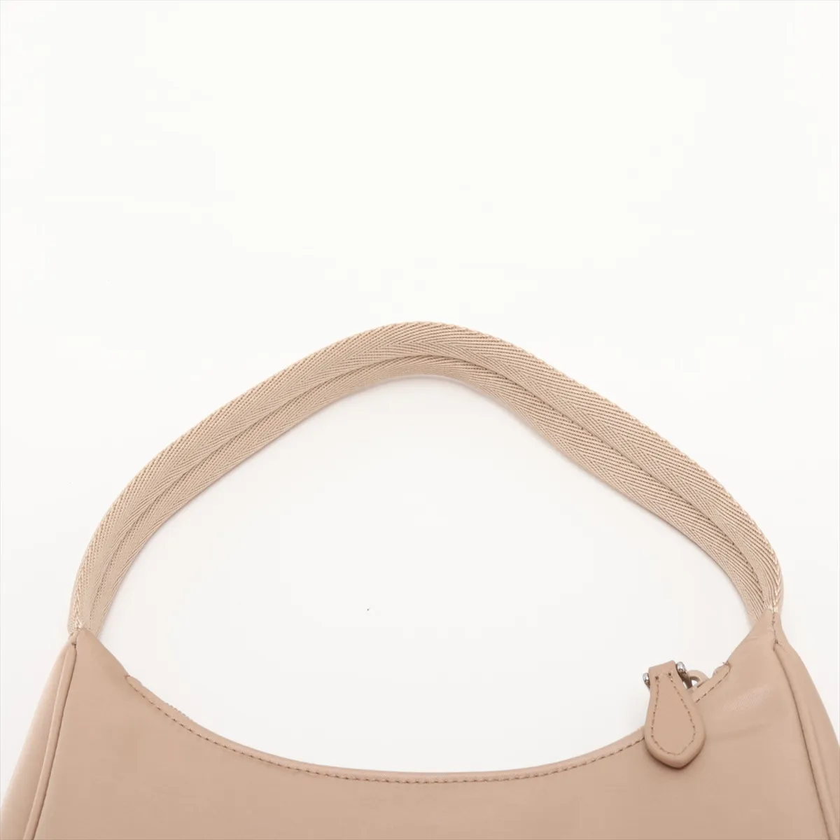Tessuto Nylon x Leather Handbag, Beige — view 6
