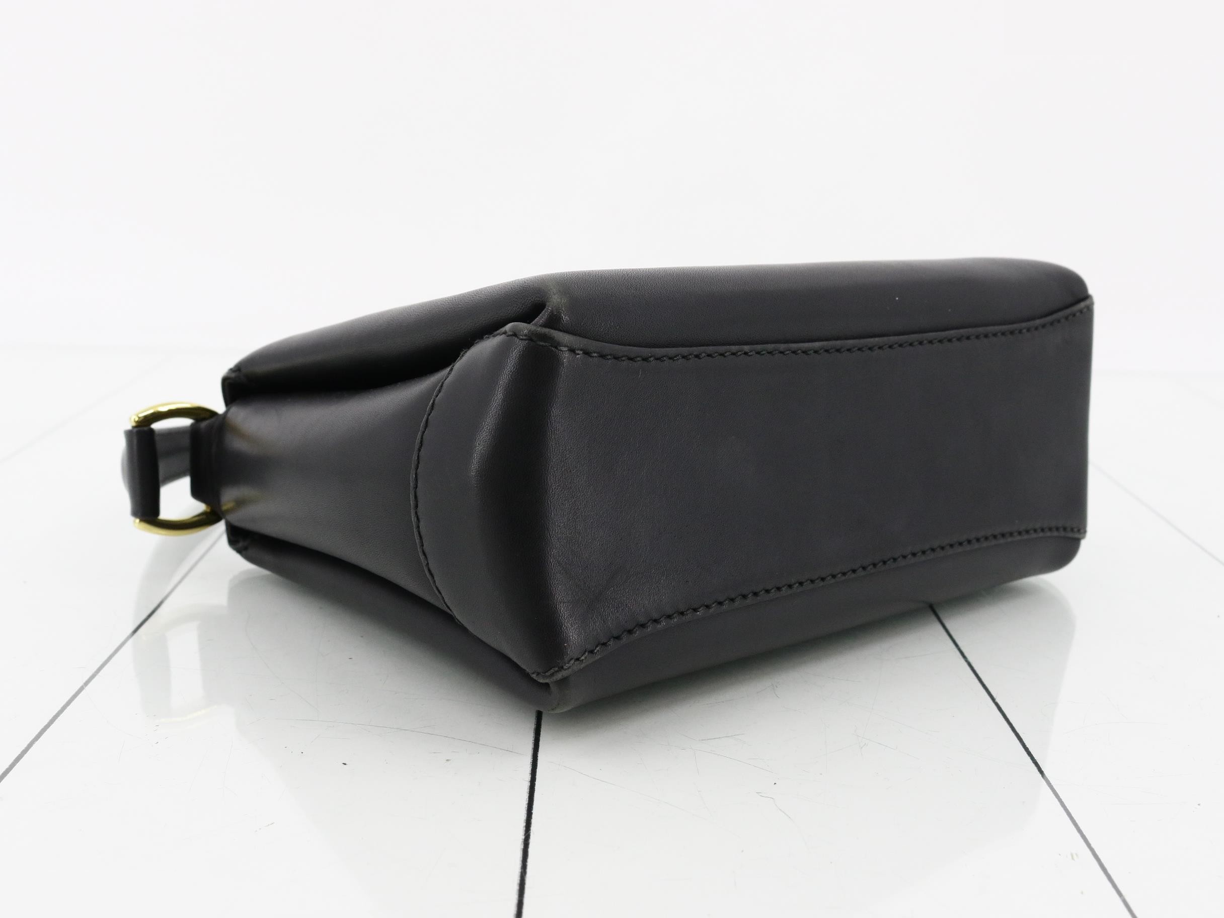 Bamboo Leather Turnlock Handbag 000.33.0240 Black — view 5