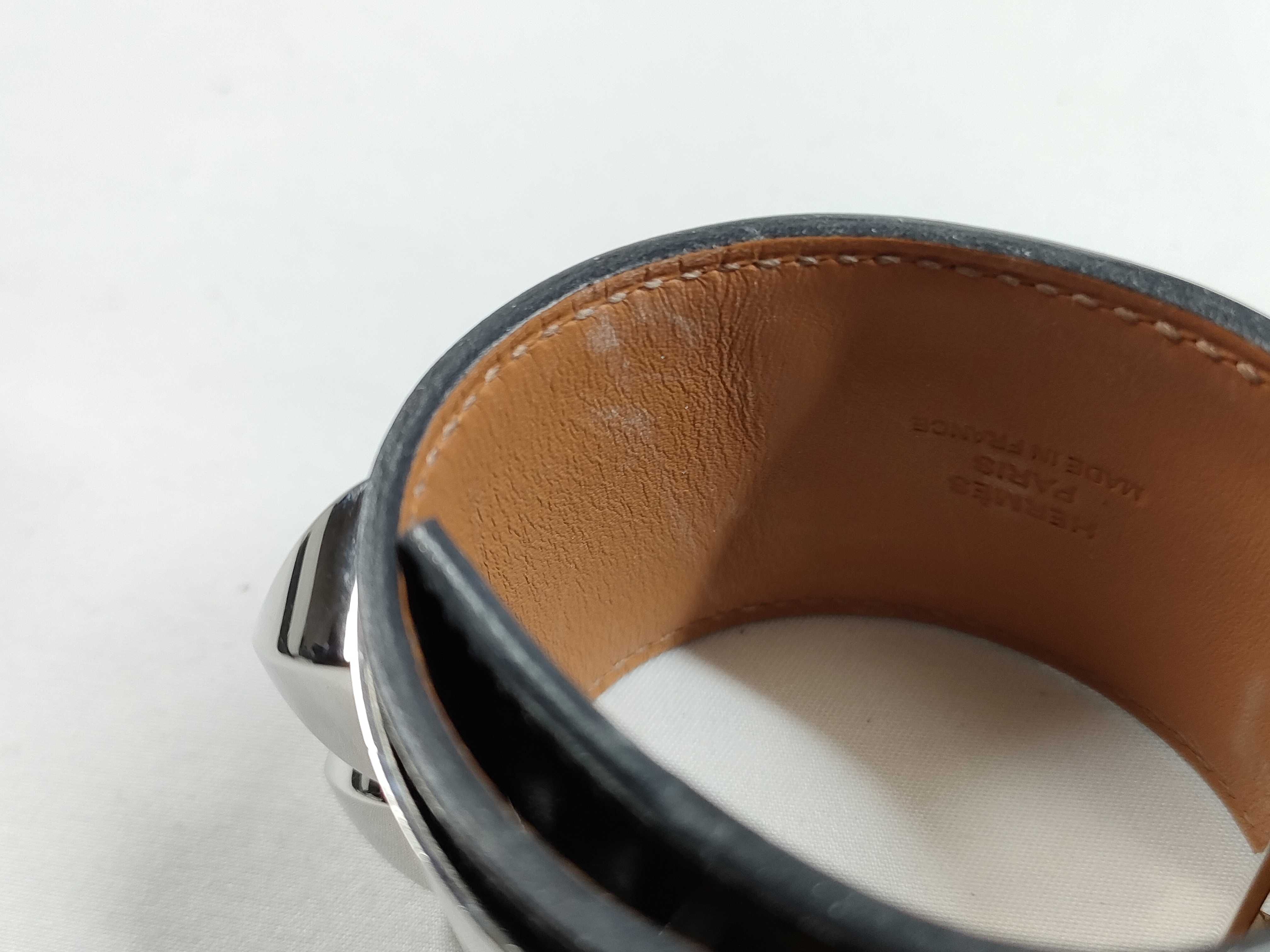 Collier de Chien Bracelet/Bangle, Black with Silver Hardware, X Stamp — view 6