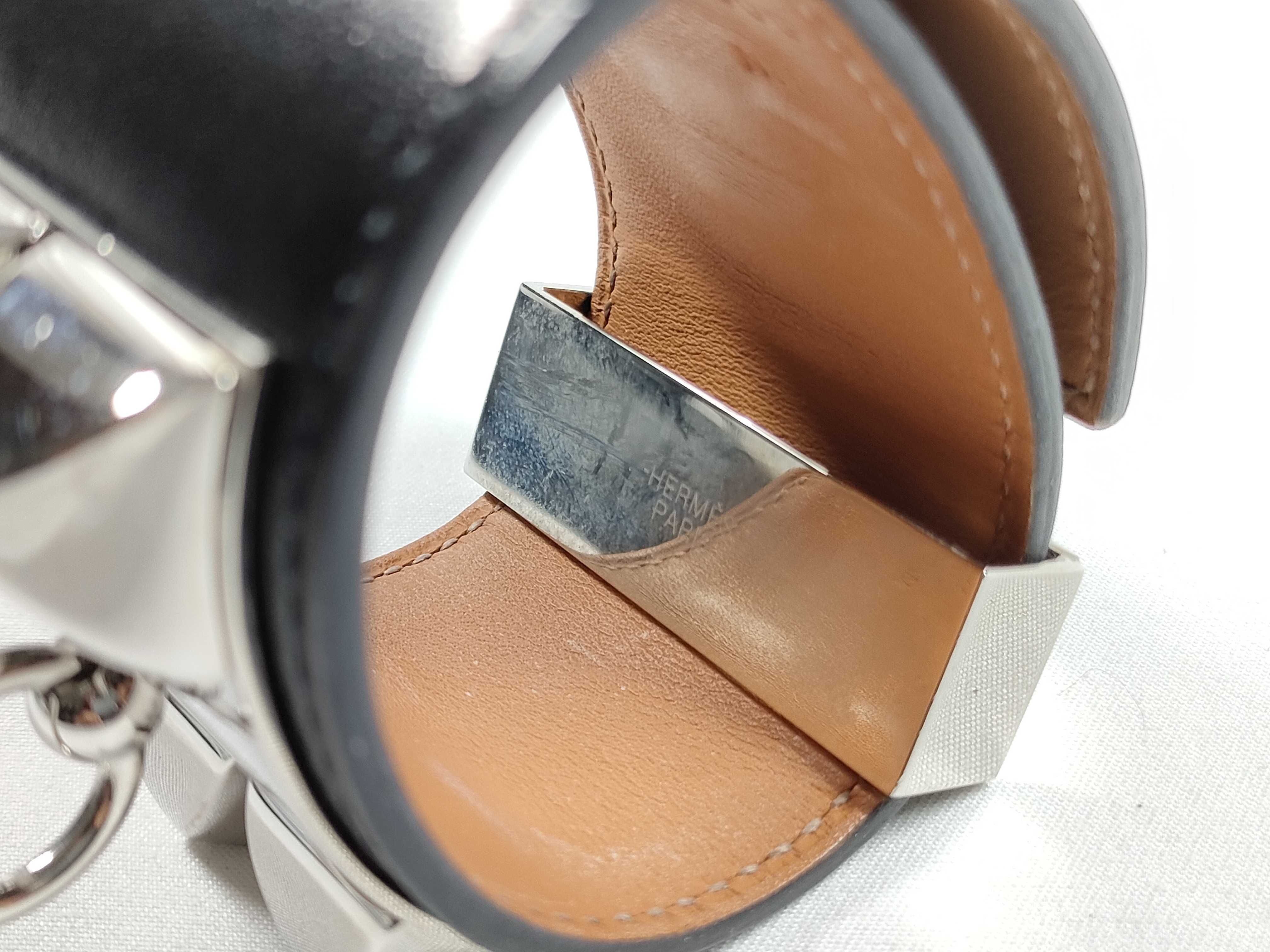 Collier de Chien Bracelet/Bangle, Black with Silver Hardware, X Stamp — view 7