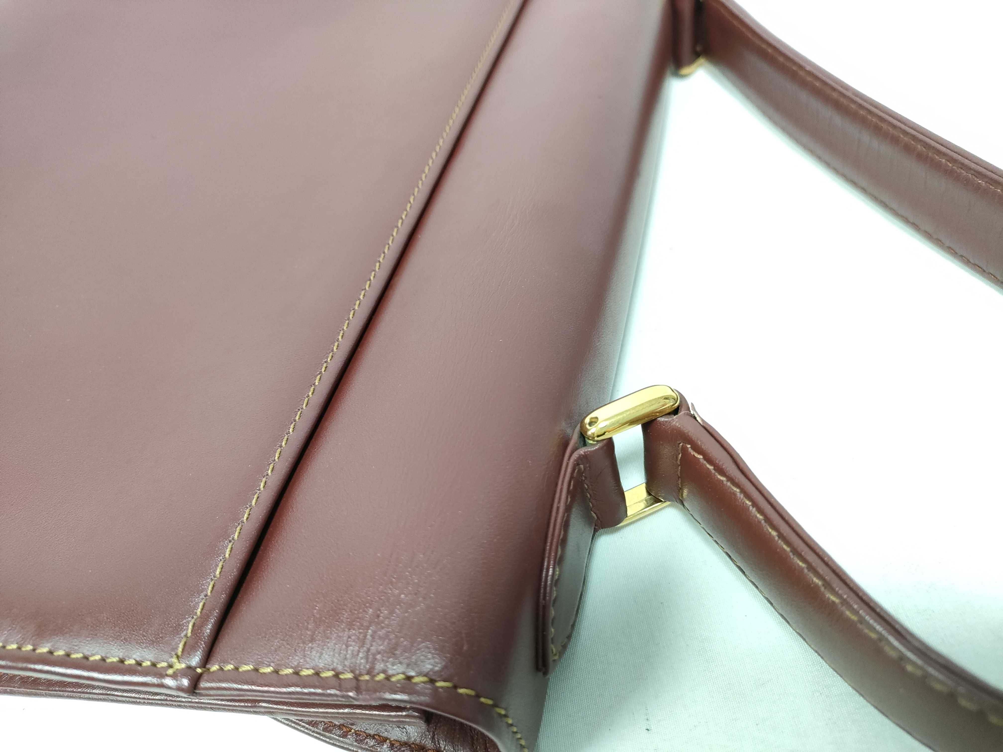 Must Line Bordeaux Leather Top Handle Handbag — view 9