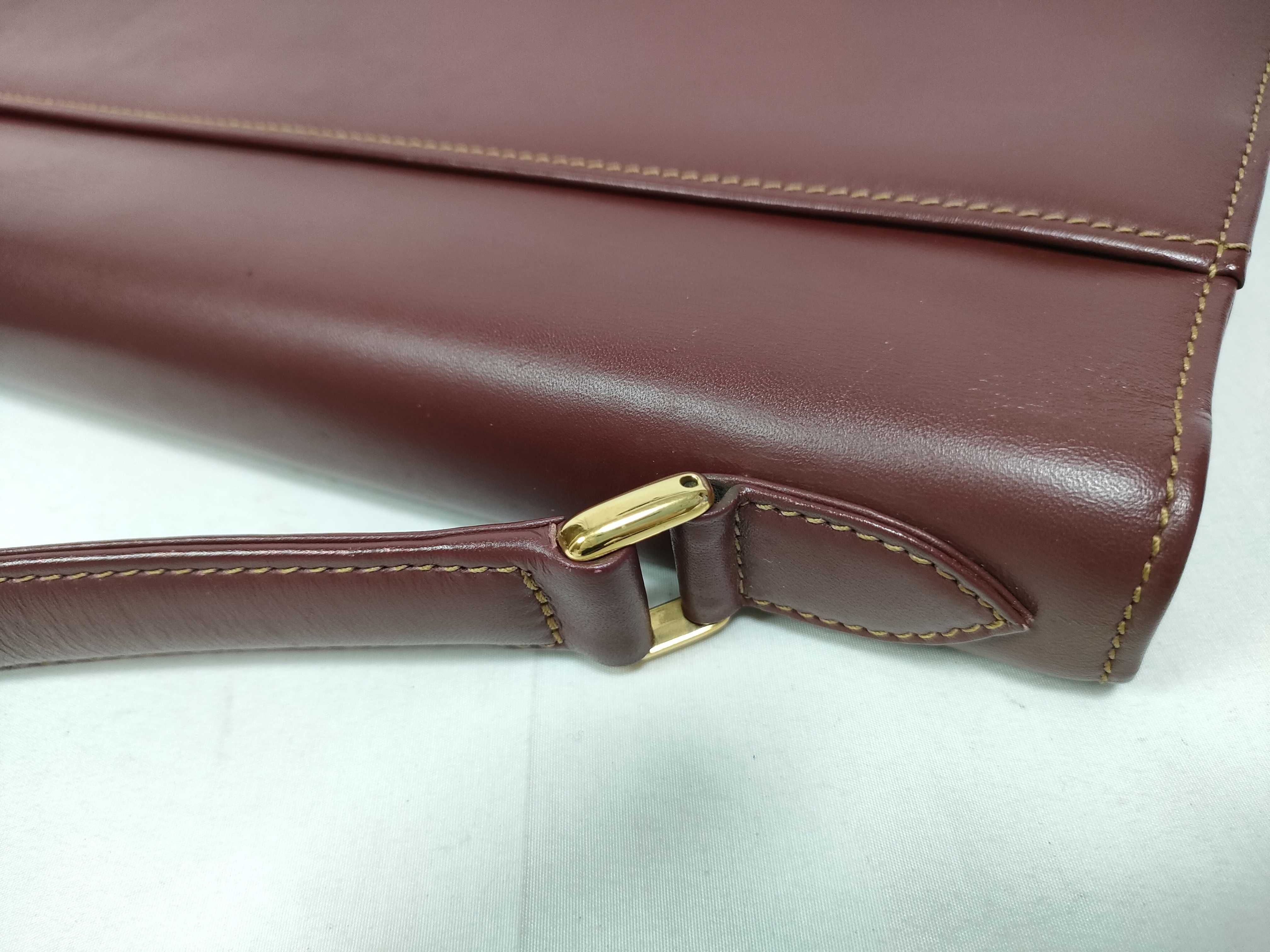 Must Line Bordeaux Leather Top Handle Handbag — view 10