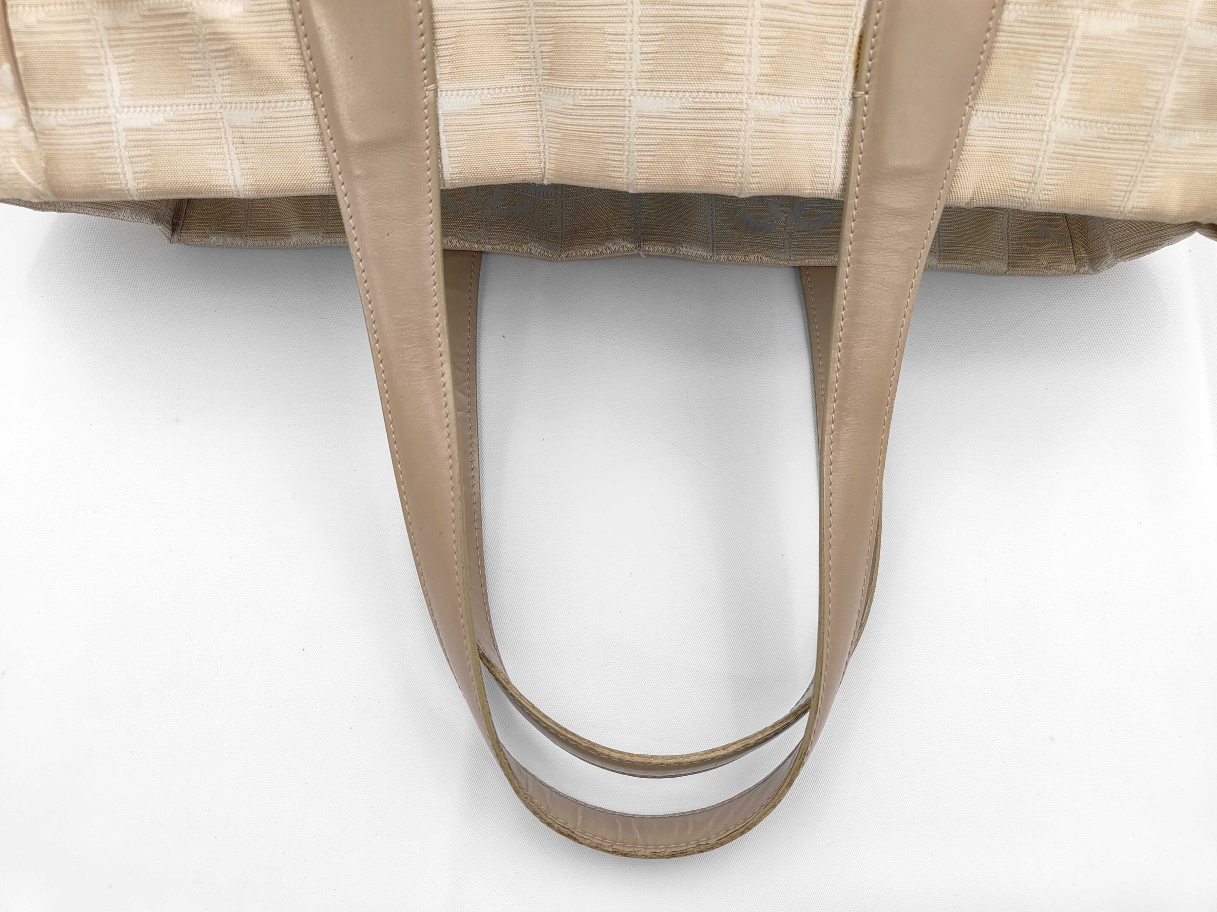 New Travel Nylon x Leather Beige Tote Bag — view 3