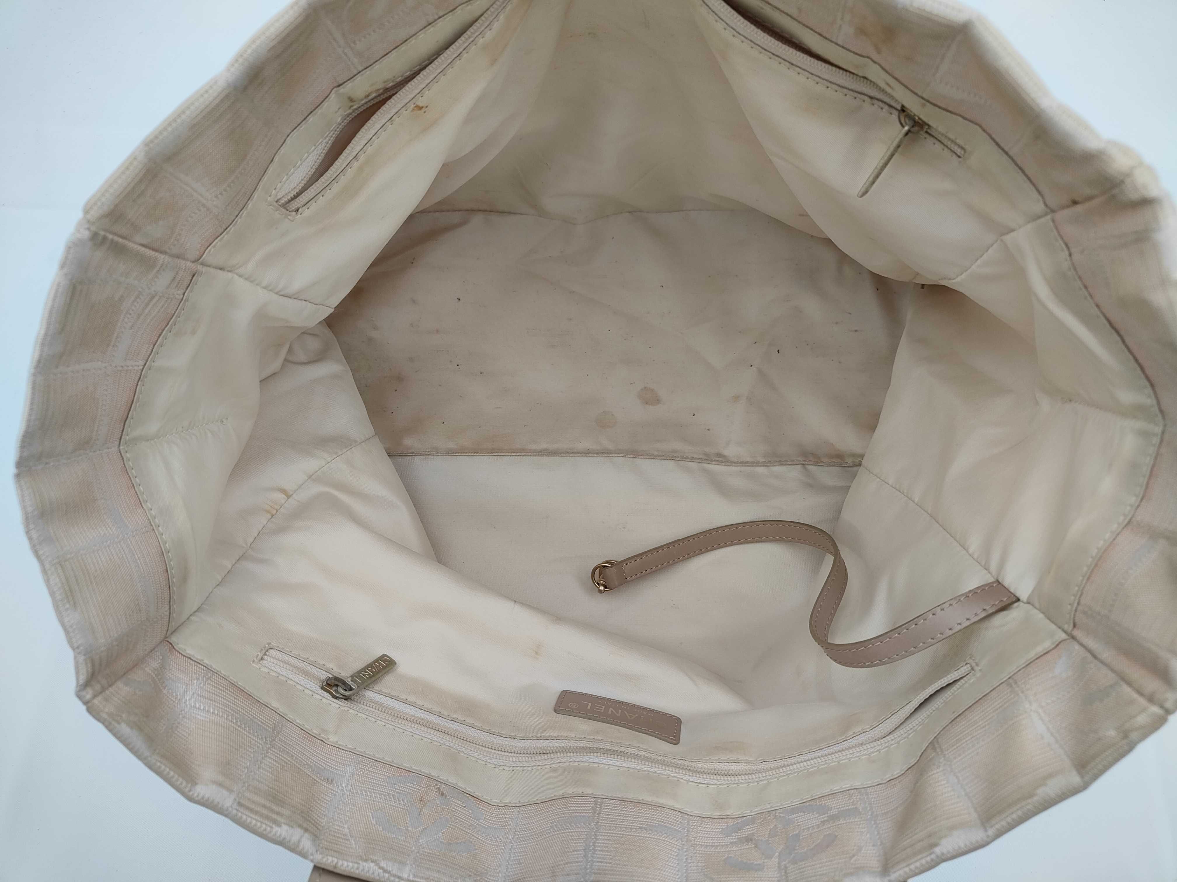 New Travel Nylon x Leather Beige Tote Bag — view 8