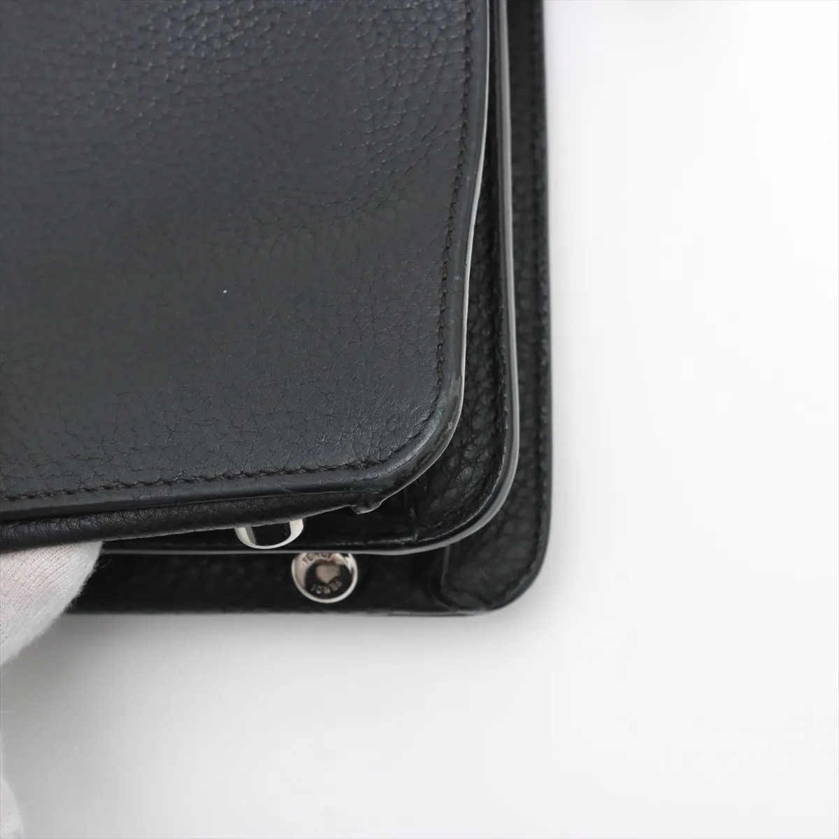 Peekaboo Ic You Small Leather 2WAY Handbag Black 7VA530 Pouch Dirty — view 13