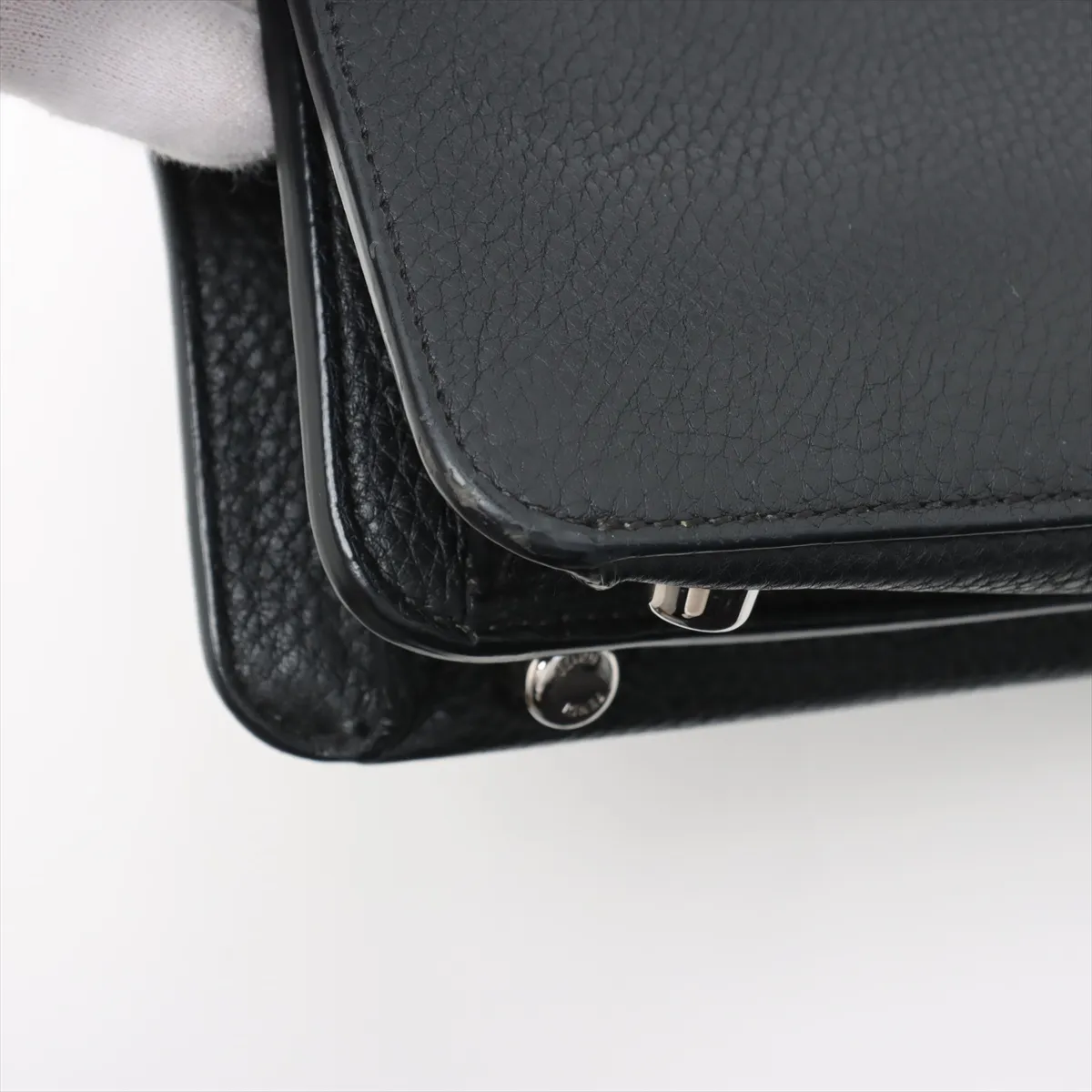 Peekaboo Ic You Small Leather 2WAY Handbag Black 7VA530 Pouch Dirty — view 14