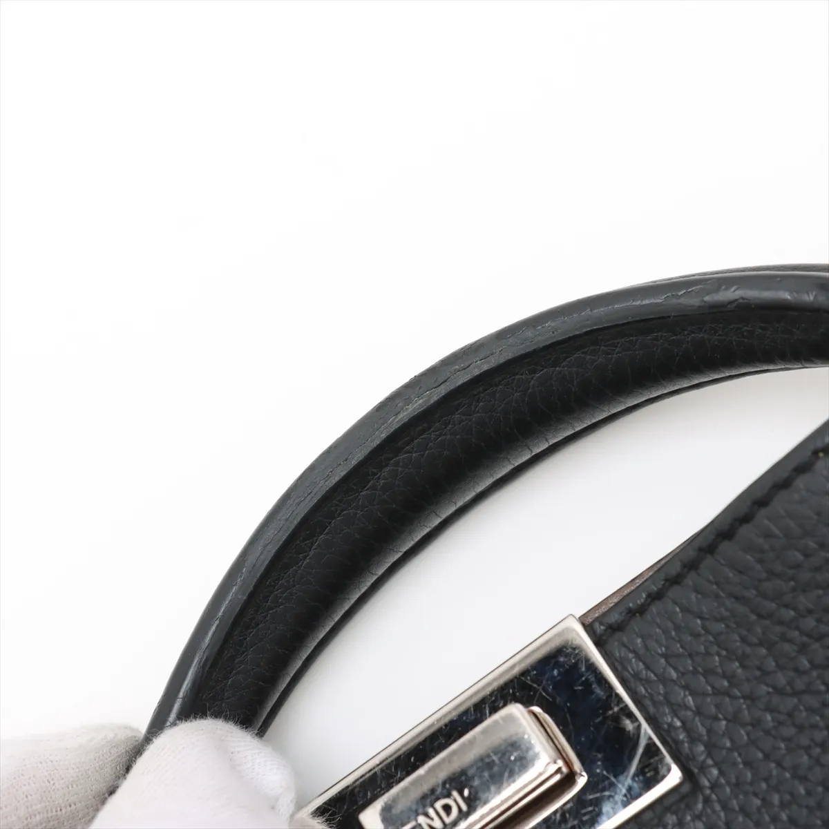 Peekaboo Ic You Small Leather 2WAY Handbag Black 7VA530 Pouch Dirty — view 15