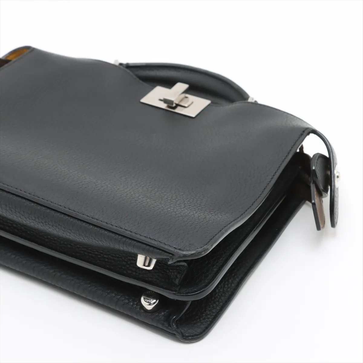 Peekaboo Ic You Small Leather 2WAY Handbag Black 7VA530 Pouch Dirty — view 3
