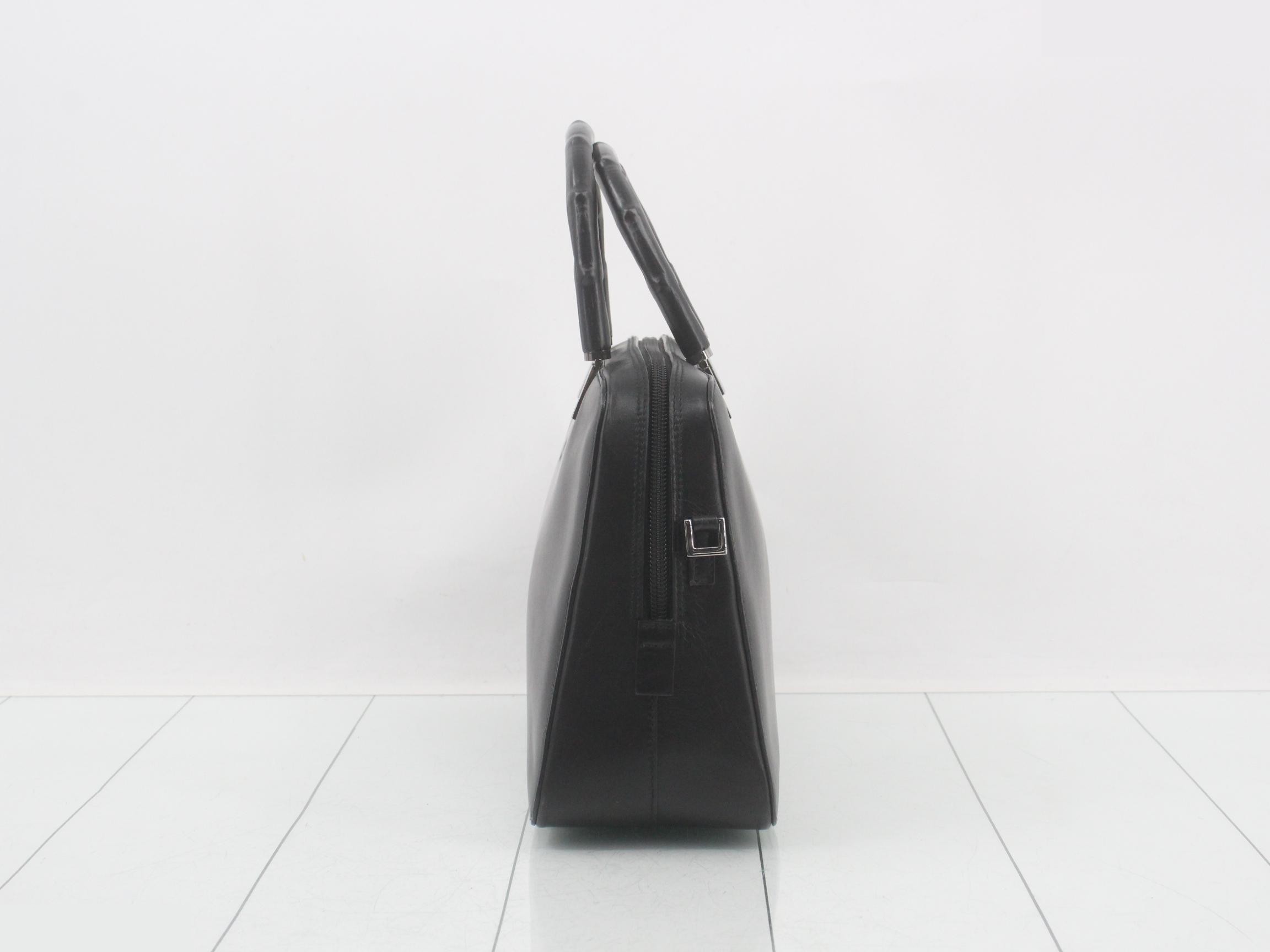 Bamboo Leather Handbag with Shoulder Strap, Box Included — view 3