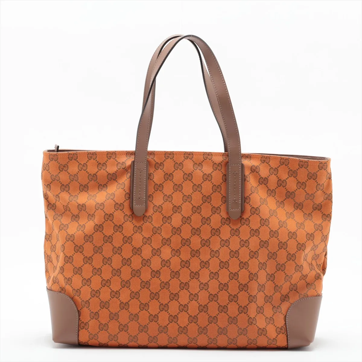 GG Canvas 308928 Canvas x Leather Tote Bag Orange — view 2