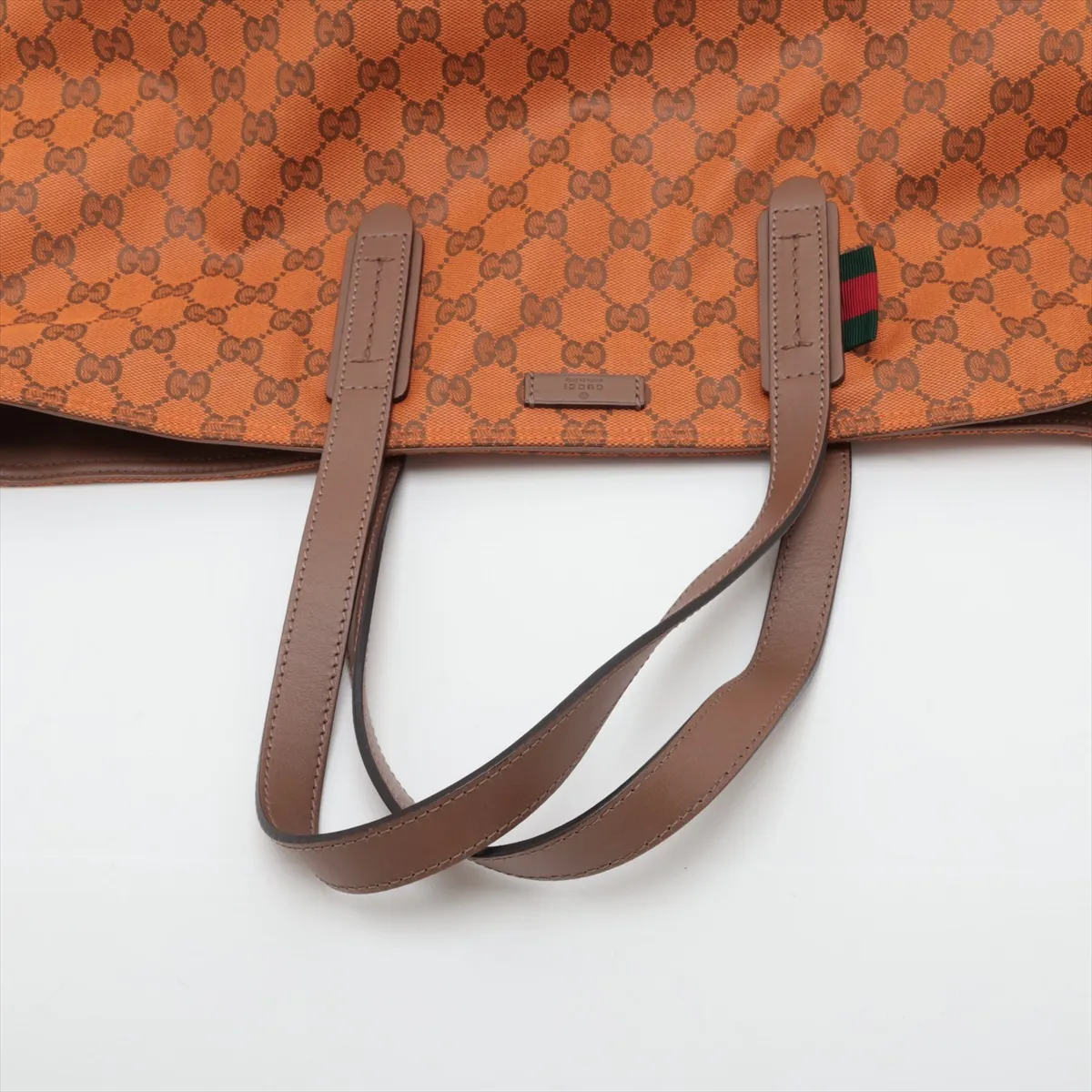 GG Canvas 308928 Canvas x Leather Tote Bag Orange — view 5