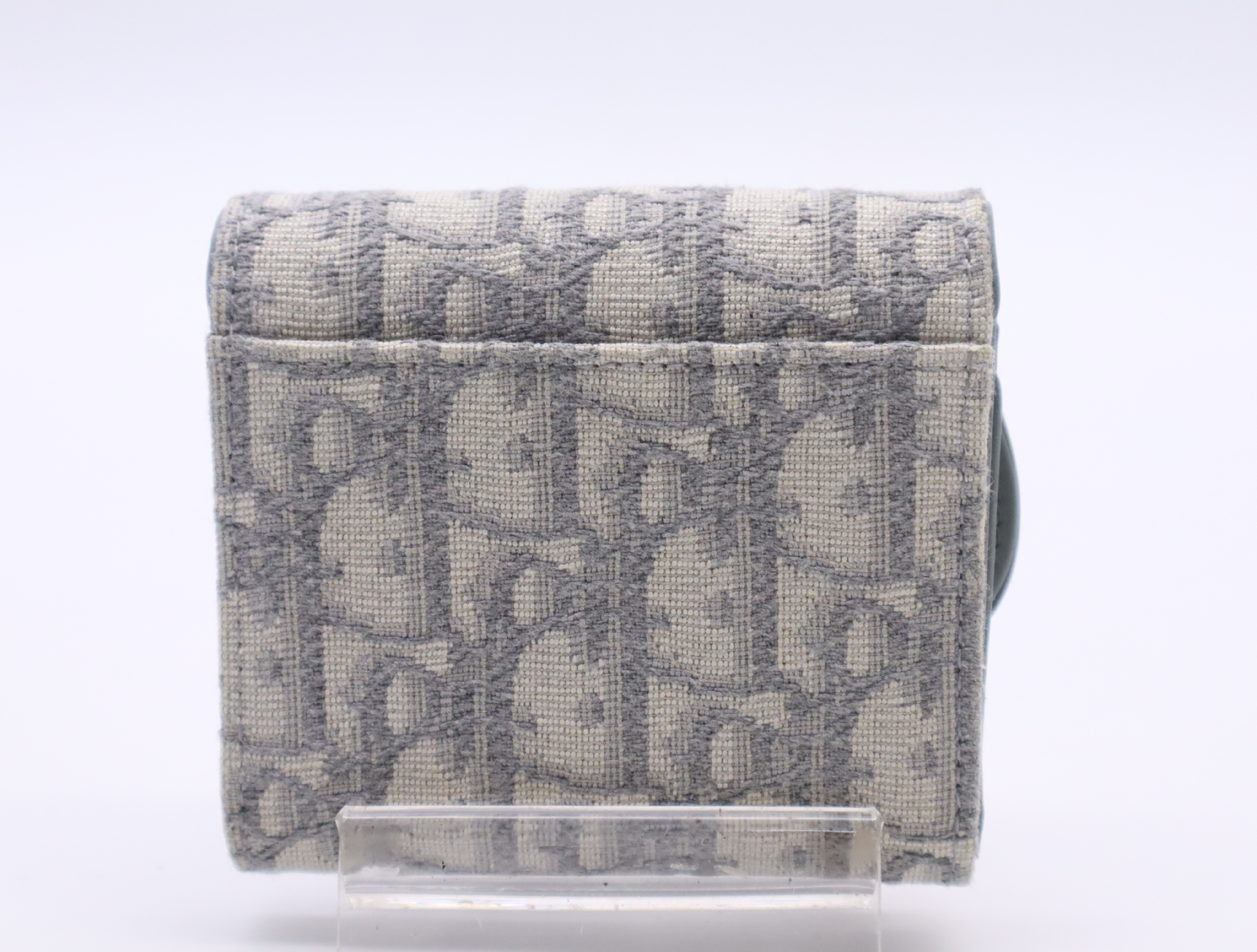 S5652 CTZQ Oblique Jacquard Saddle Lotus Wallet, Gray, with dust bag. — view 2