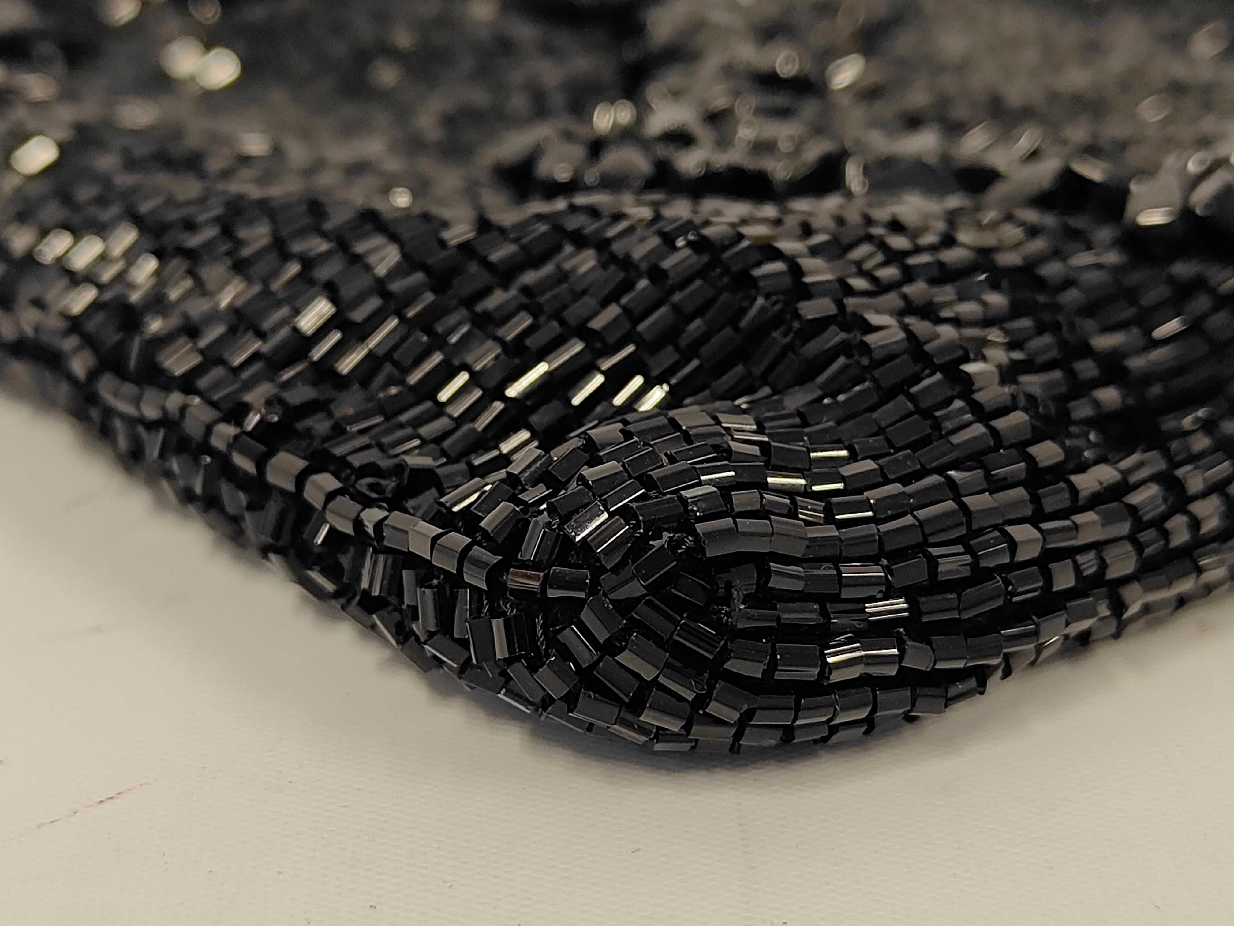 Beaded Sequin Tote Bag, Black, Shoulder Bag, Tote Bag — view 6