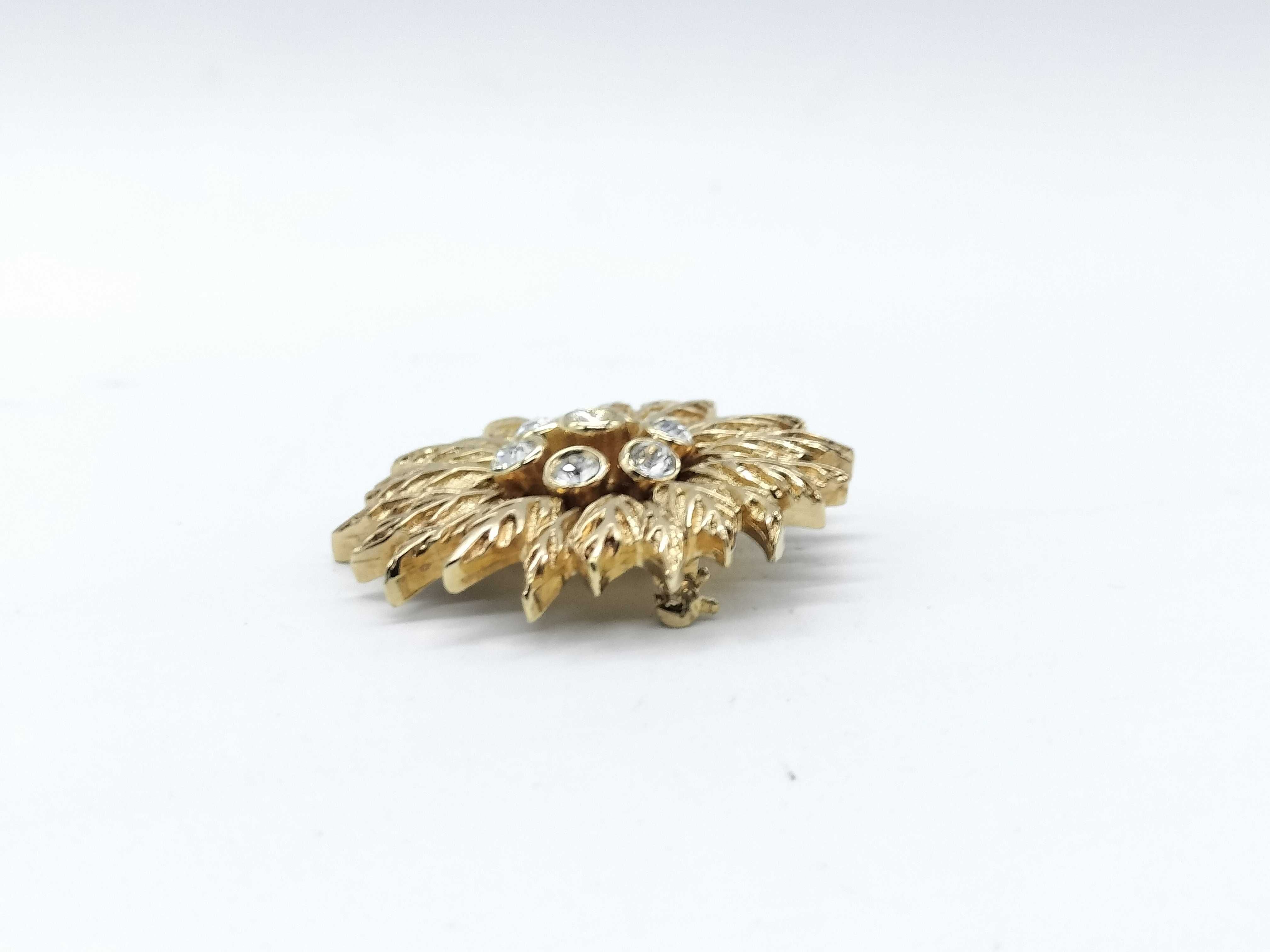 Flower/Rhinestone Brooch — view 2