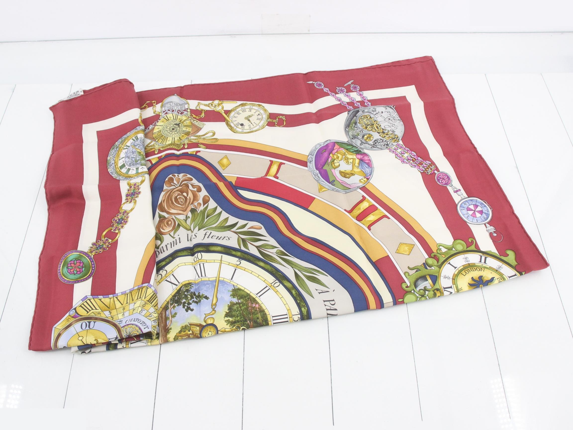 Carre 90 "La Ronde des Heures" (The Rondo of Time) Silk Scarf — view 3