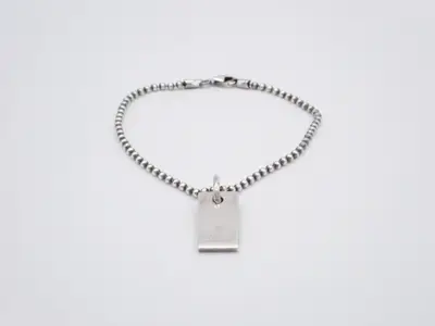 Ball chain, 925 silver, 7.3g, plate bracelet, wrist circumference approximately 19cm