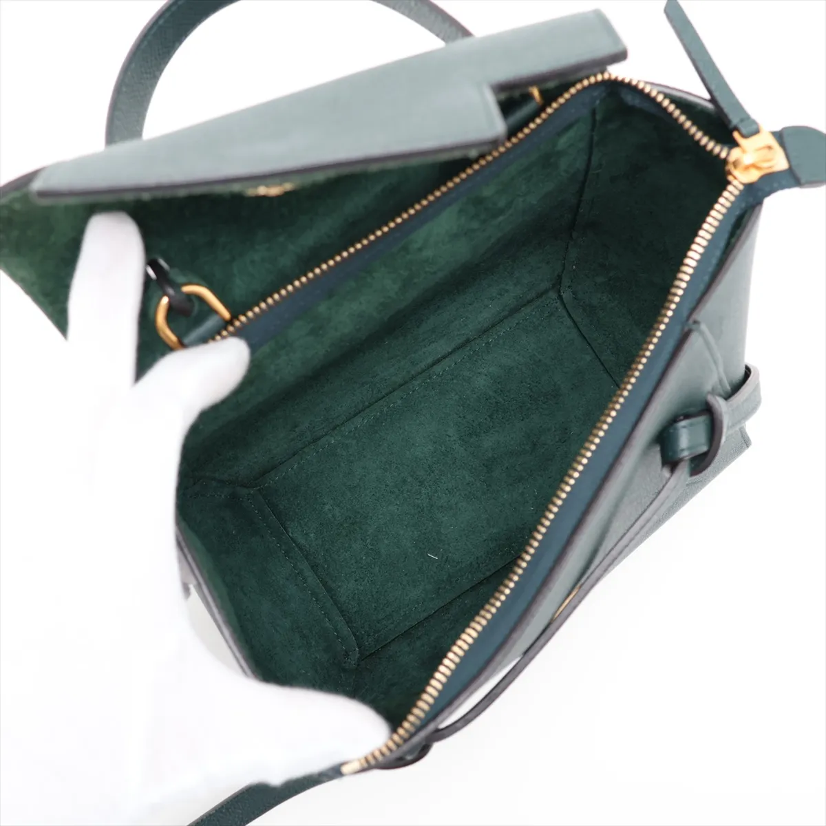 Belt Bag Micro Leather 2-Way Handbag Green — view 8
