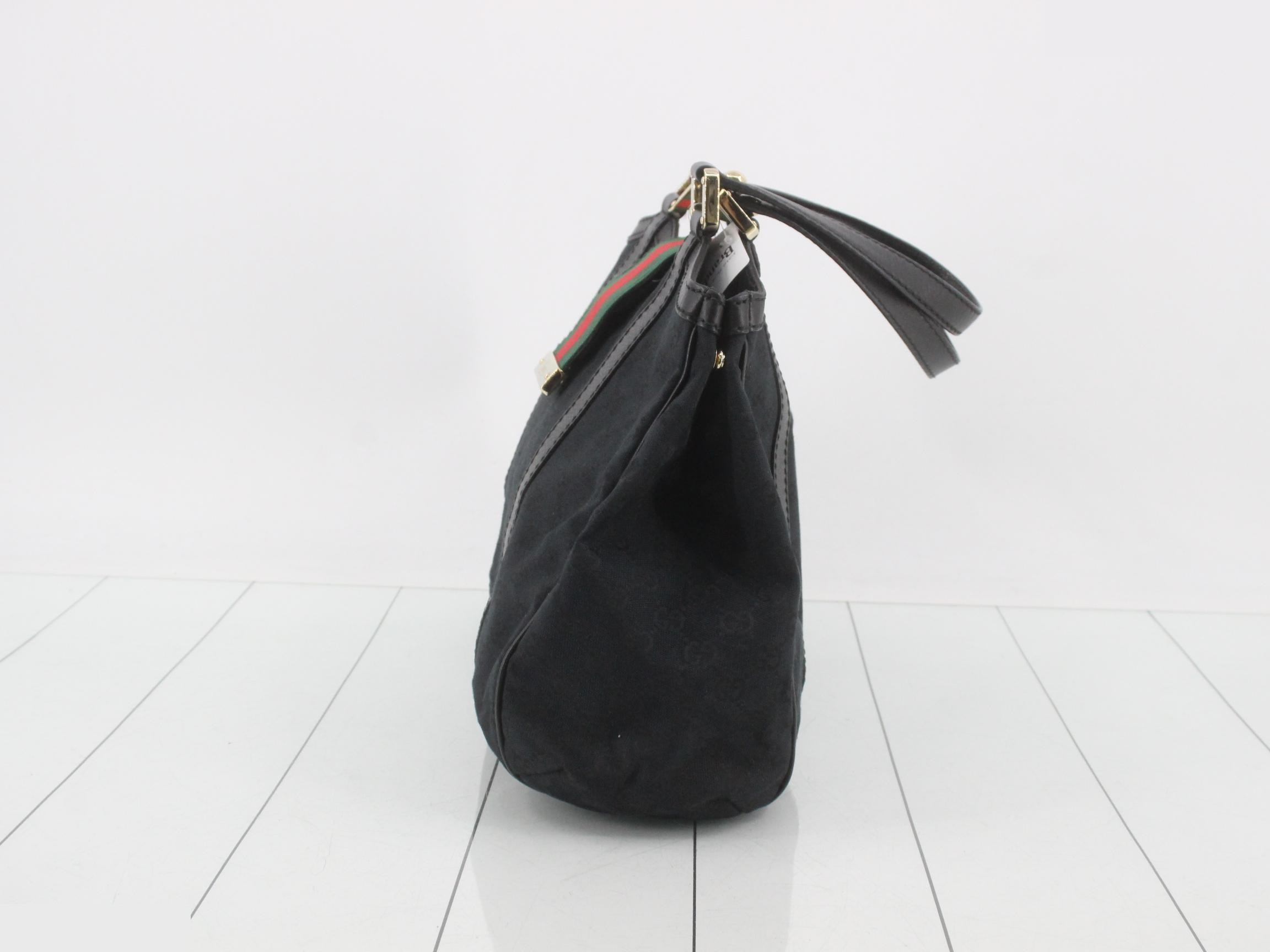 233609 Tote Bag, Sherry Line, GG Canvas, Leather, Black — view 3