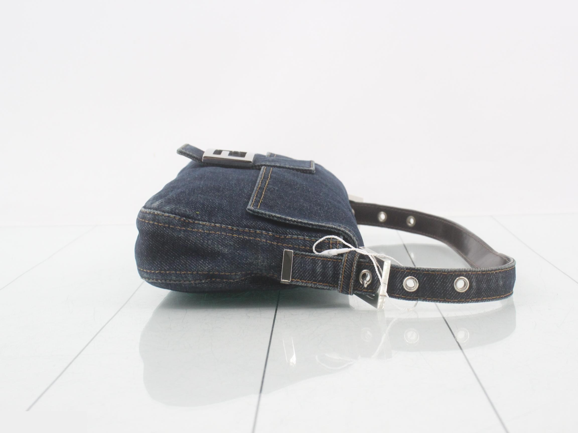 Mamma Baguette Denim One-Shoulder Bag — view 3