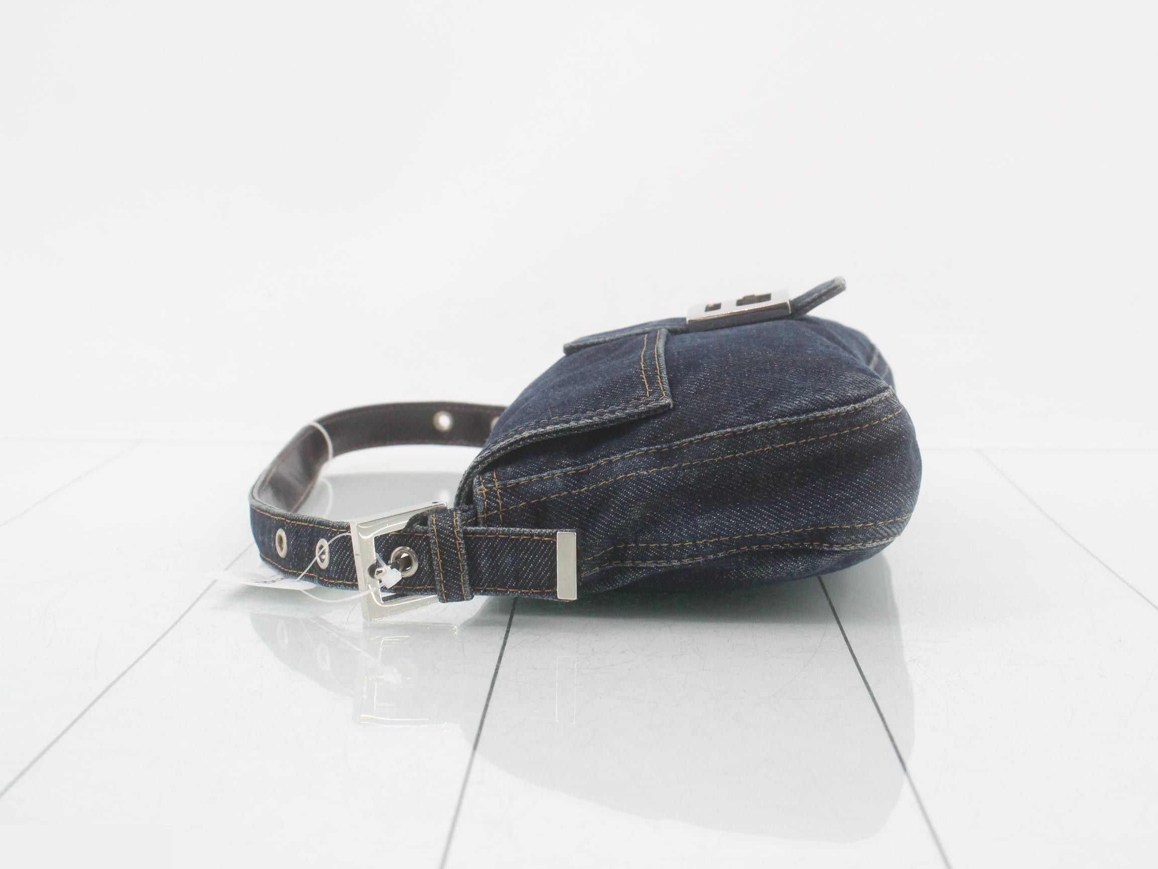 Mamma Baguette Denim One-Shoulder Bag — view 4