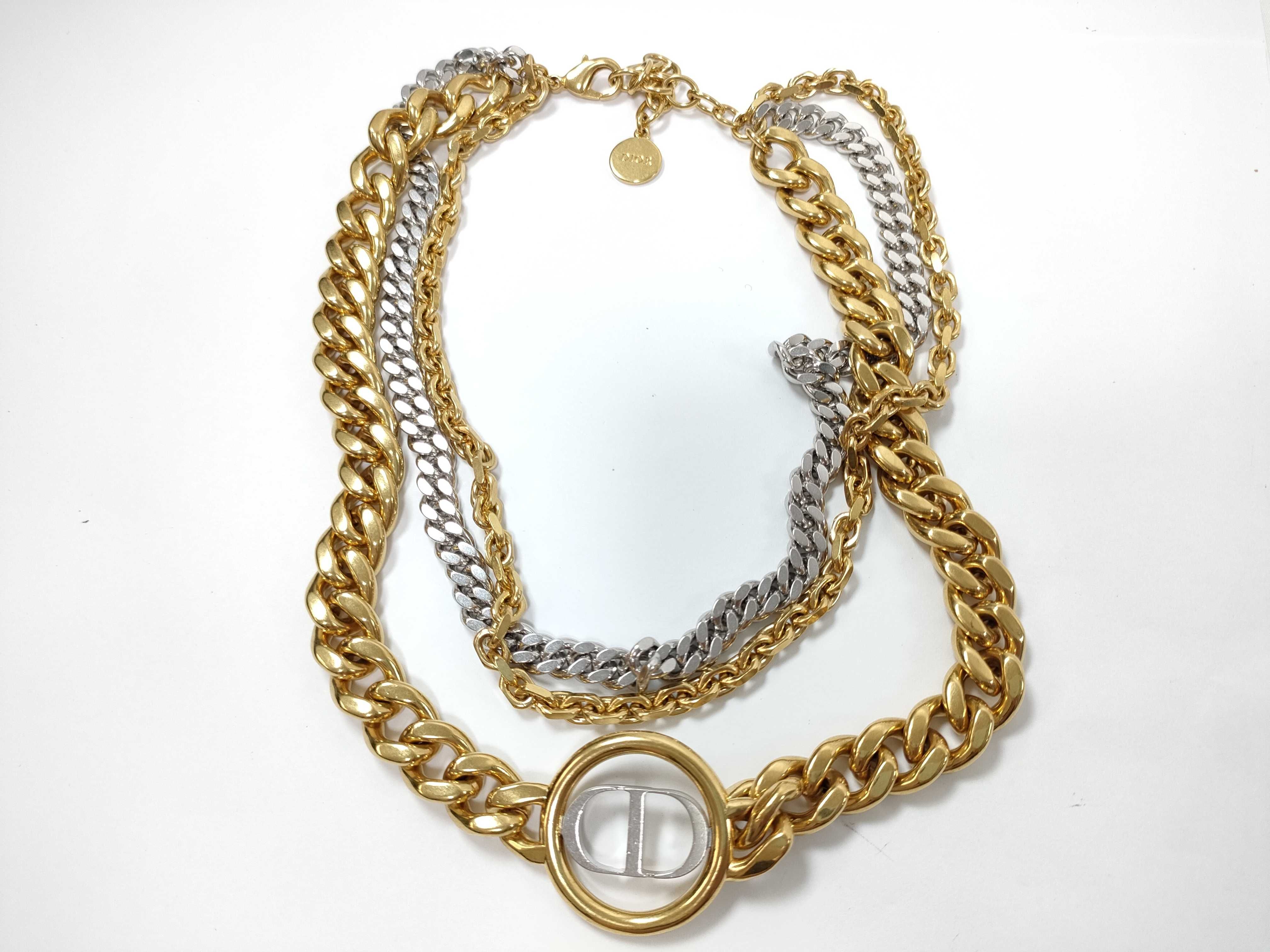 CD Triple Chain Necklace — view 4