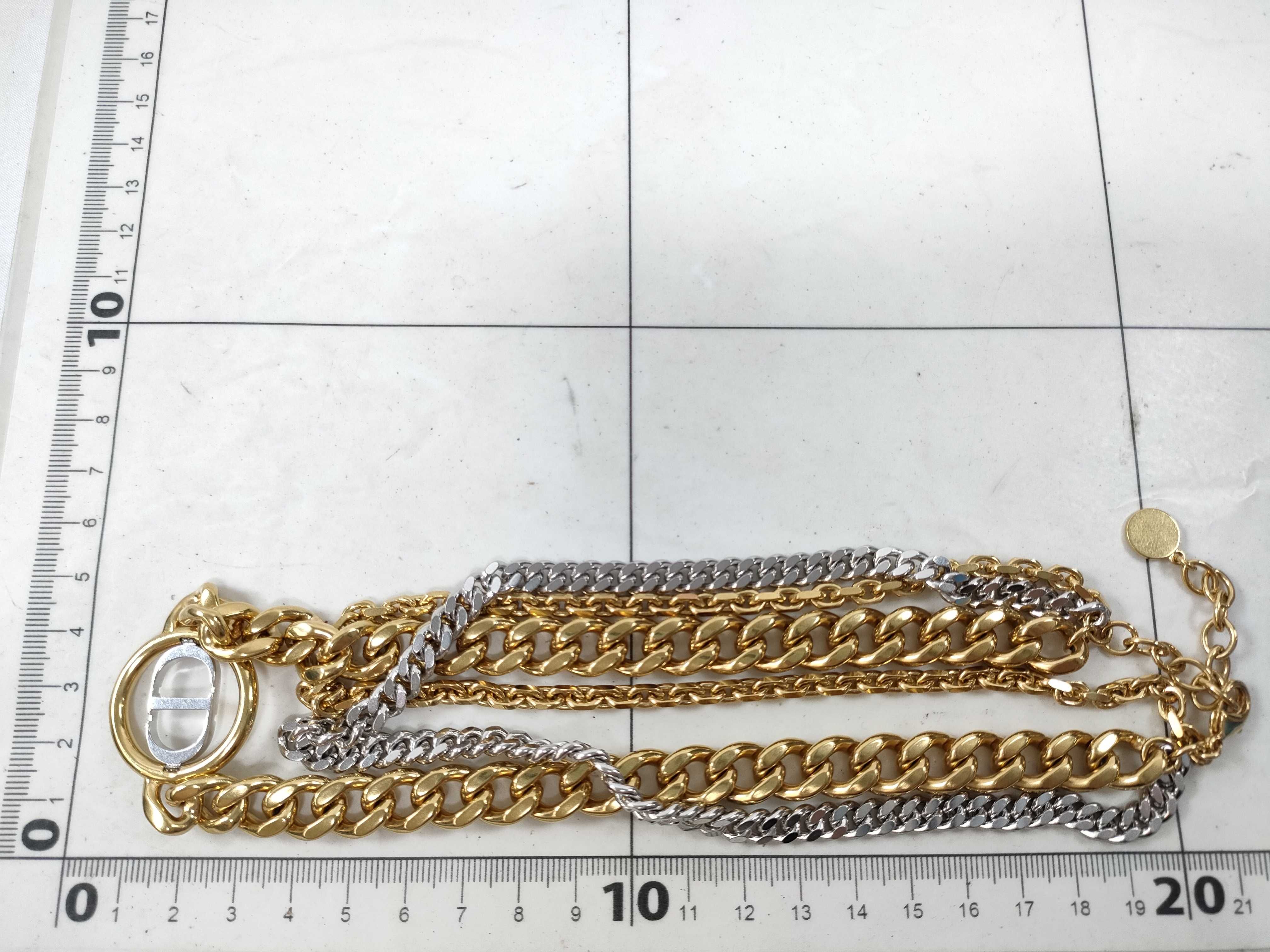 CD Triple Chain Necklace — view 8